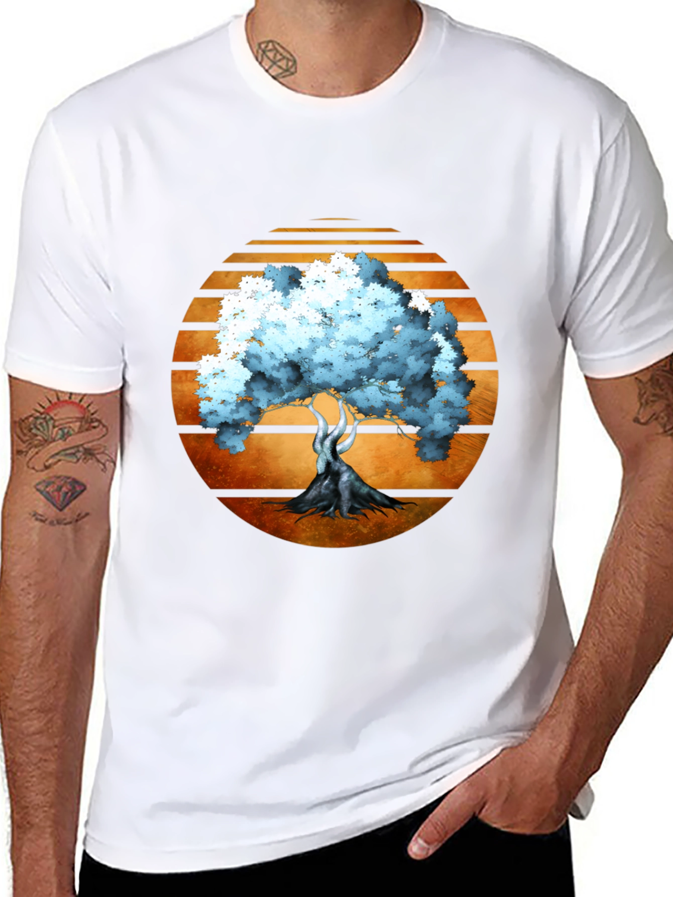 Sunset Tree Graphic Tee - Black