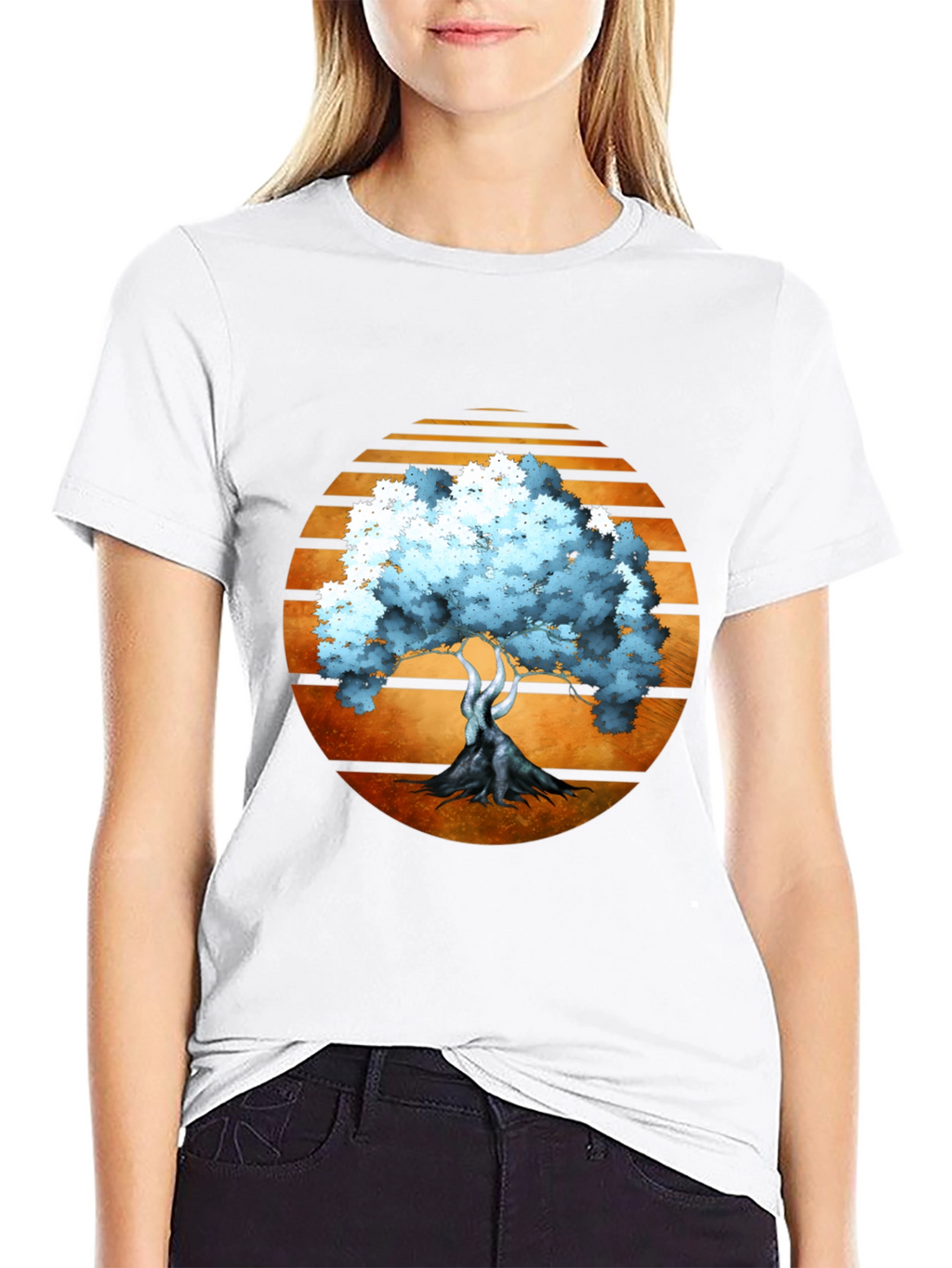 Sunset Tree Graphic Tee - Black