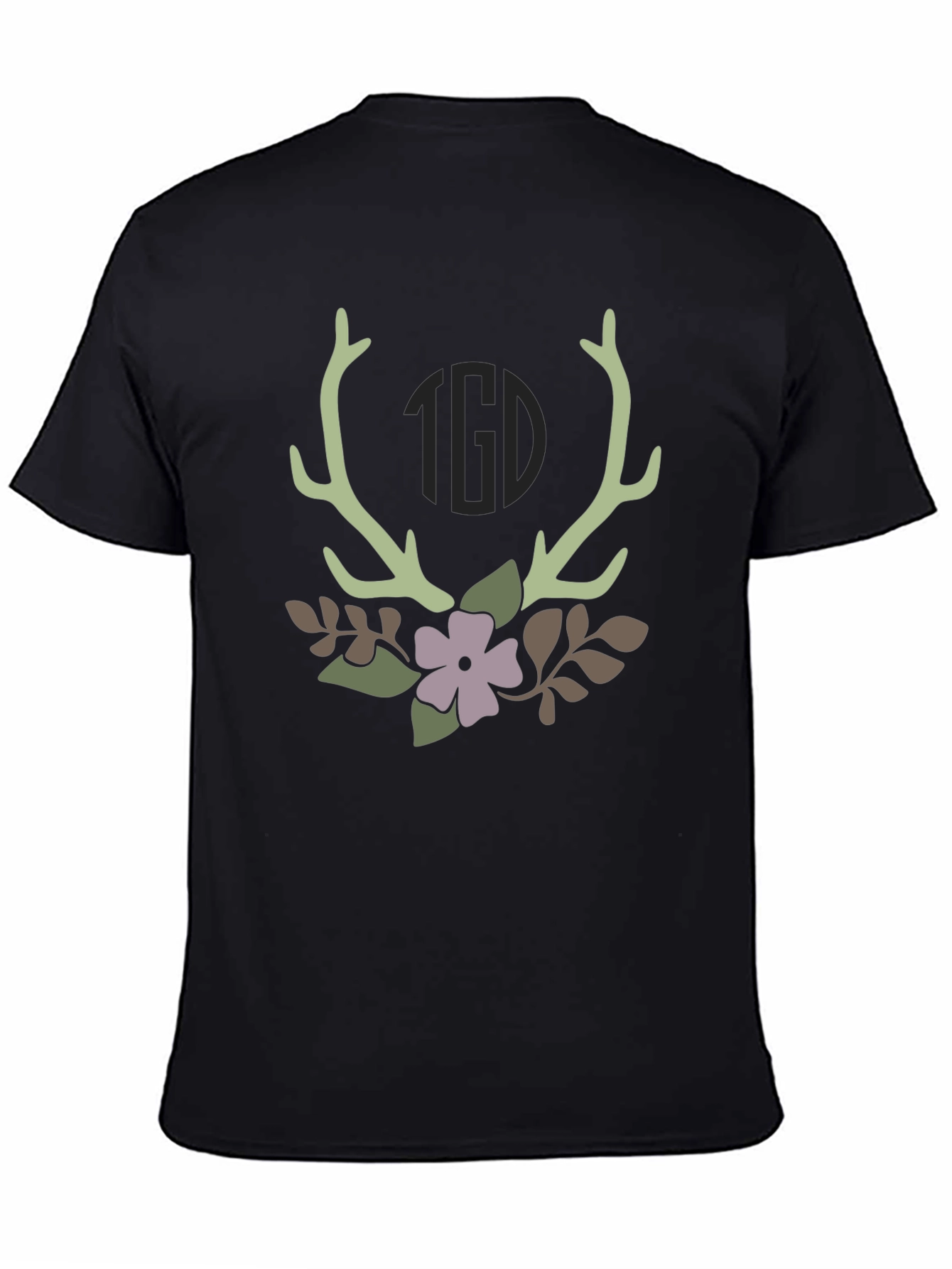 Antler & Floral Graphic Tee - Stylish Nature Inspired Design