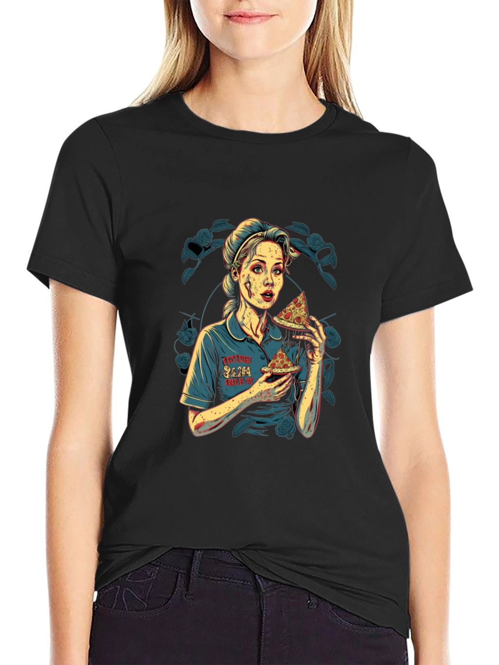Zombie Pizza Lover Graphic Tee