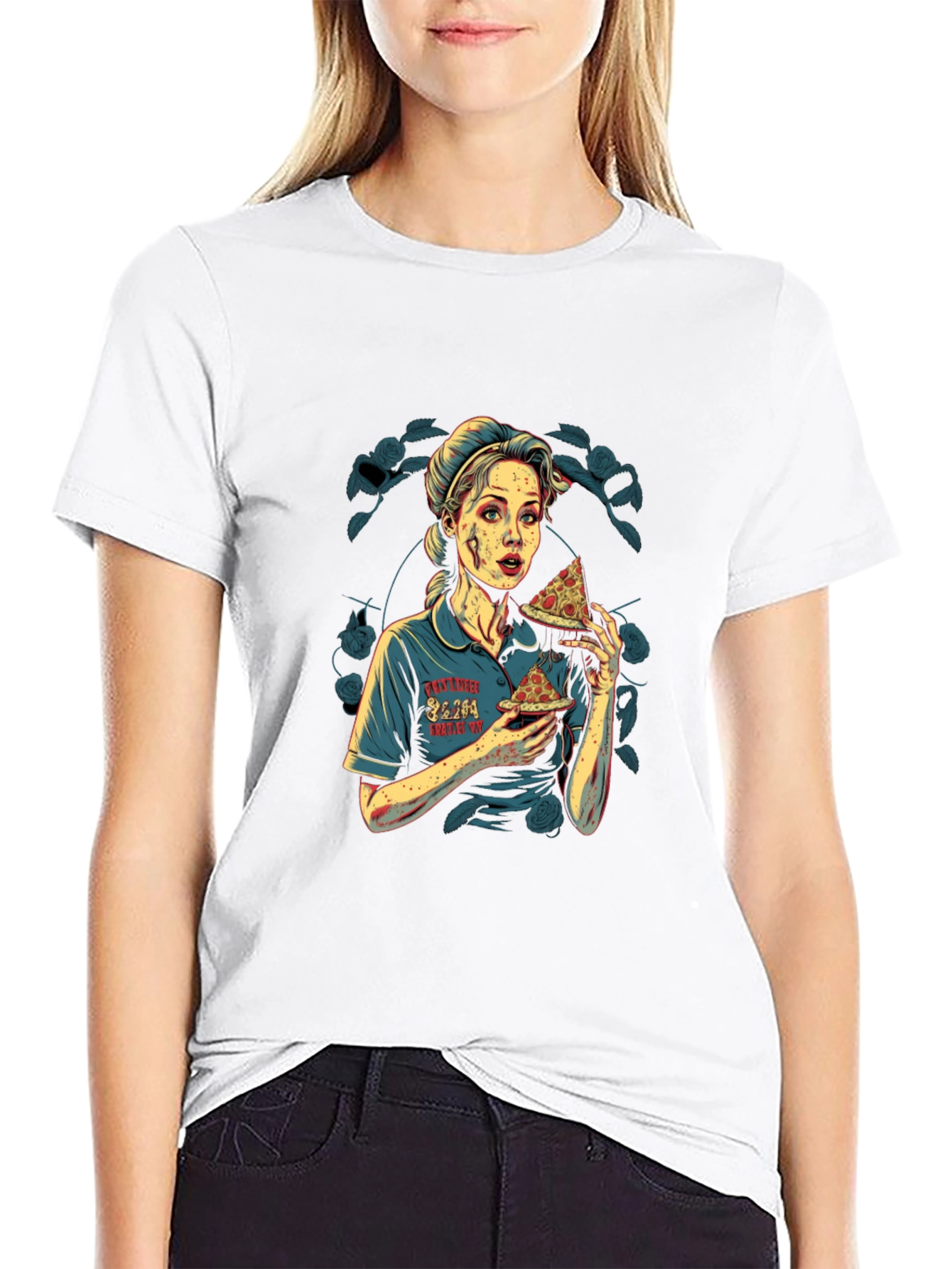 Zombie Pizza Lover Graphic Tee