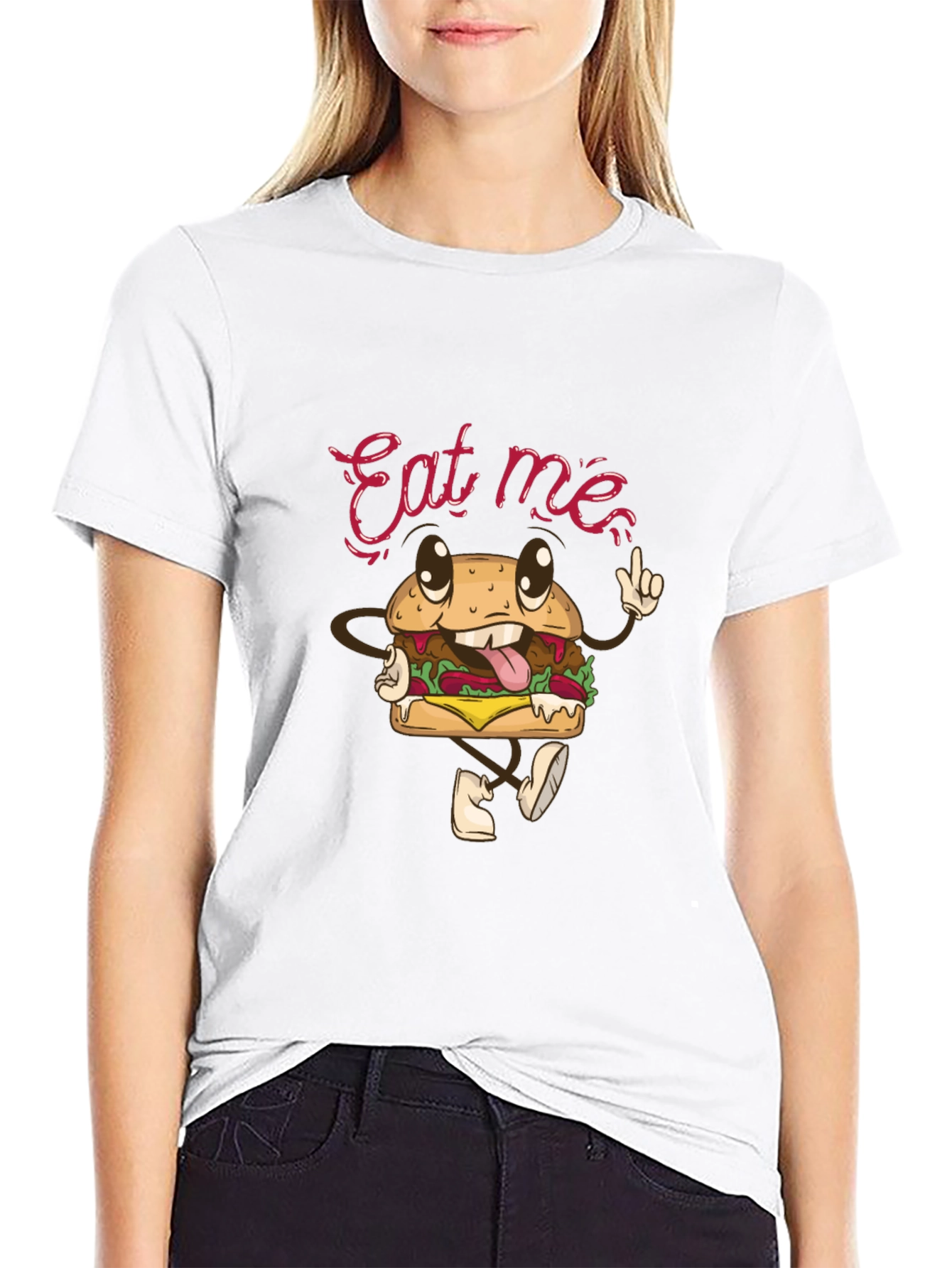 Eat Me Burger Graphic Tee - Black T-Shirt