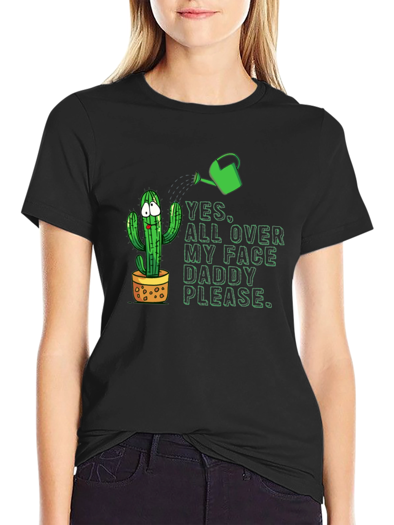 Funny Cactus T-Shirt: Yes All Over My Face