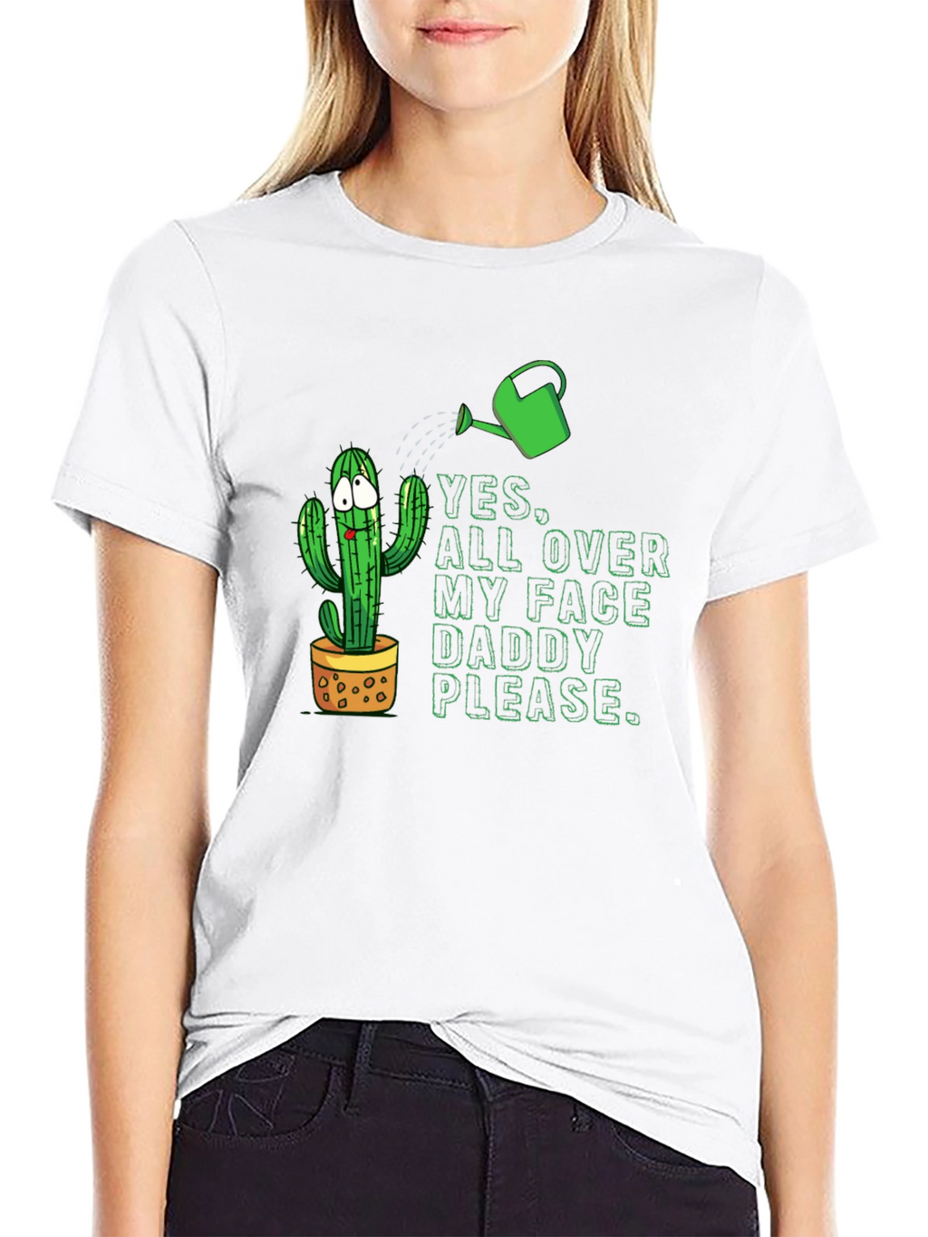 Funny Cactus T-Shirt: Yes All Over My Face
