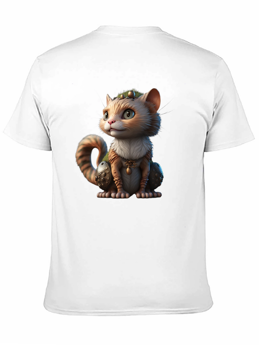 Whimsical Cartoon Cat Graphic Black T-Shirt