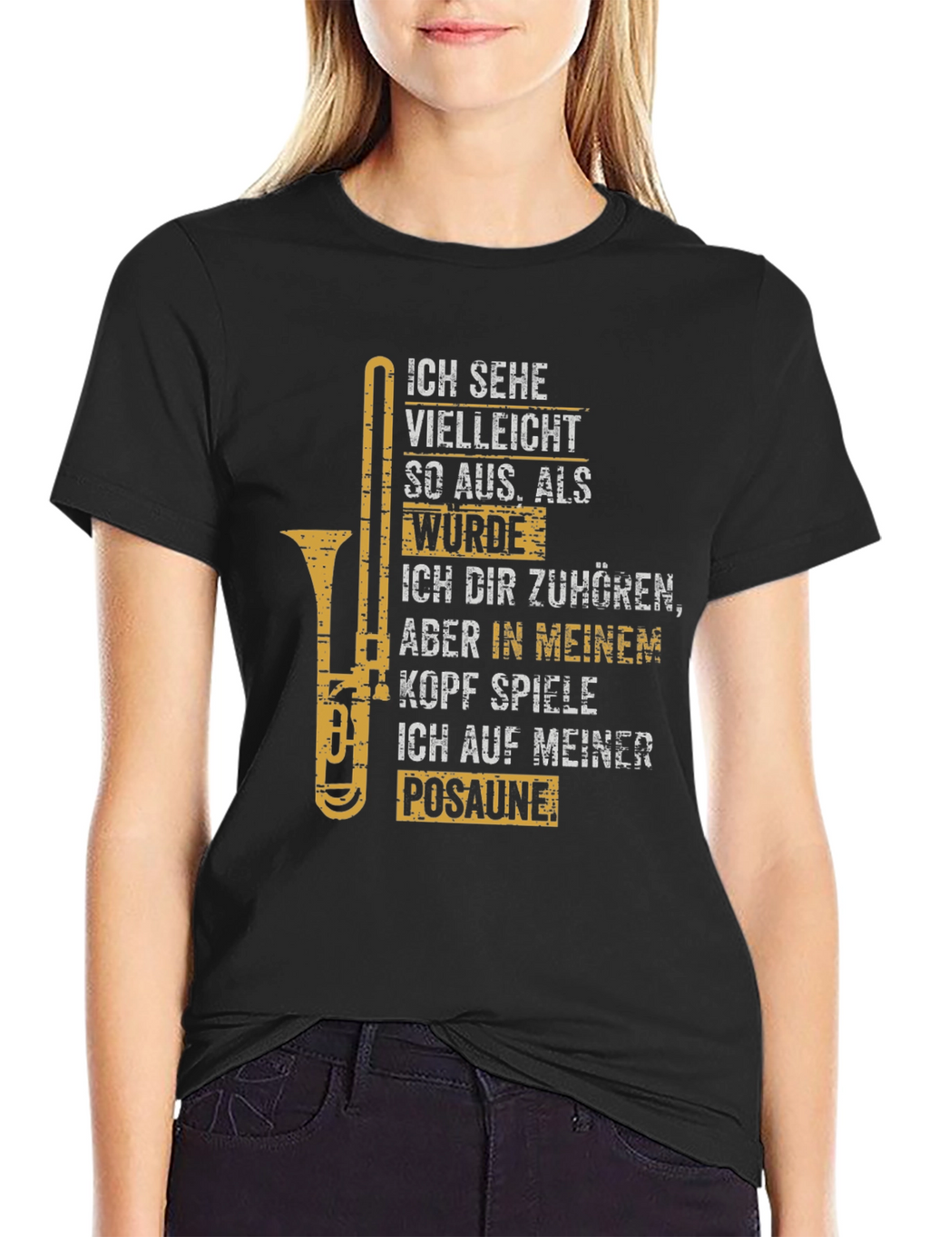 Trombone Player T-Shirt:  I Play Trombone In My Head