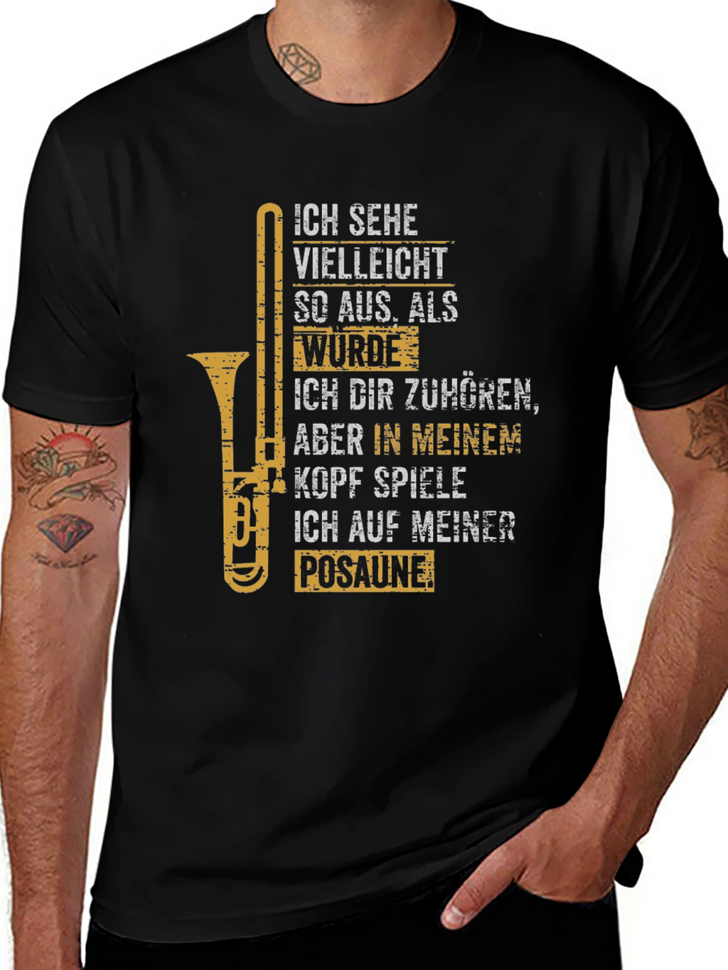 Trombone Player T-Shirt:  I Play Trombone In My Head