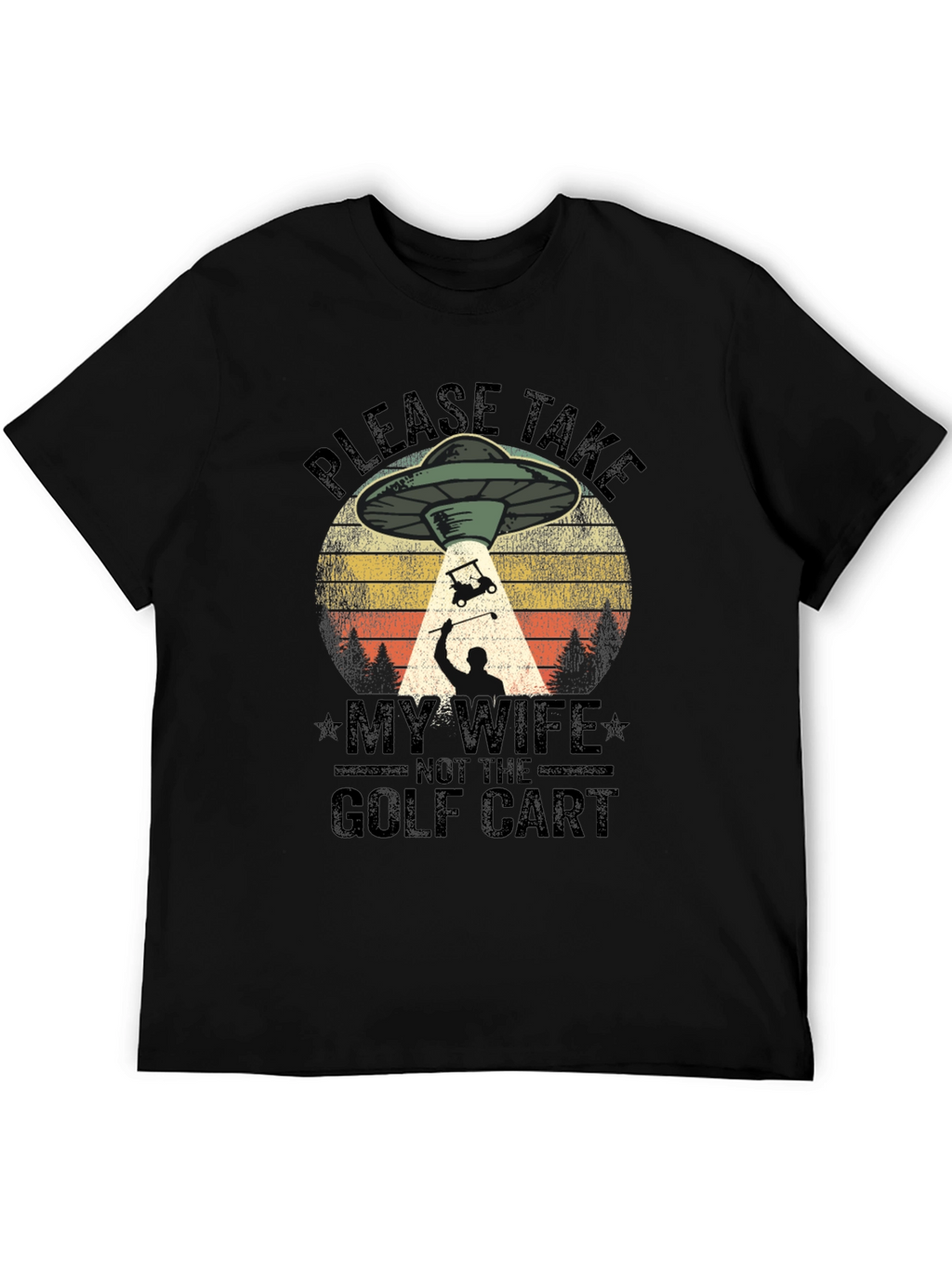 Funny Alien Abduction Golf T-Shirt