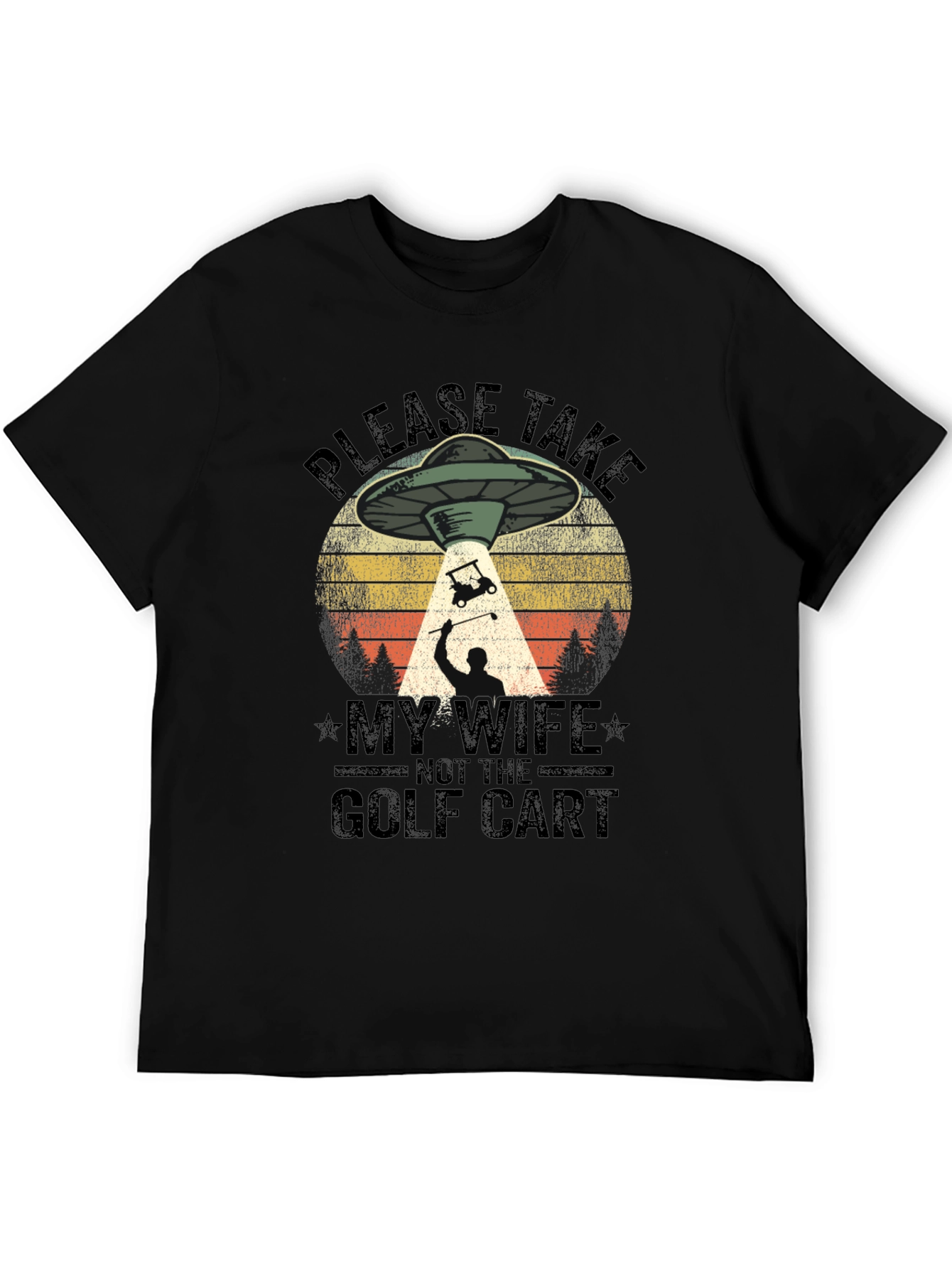Funny Alien Abduction Golf T-Shirt