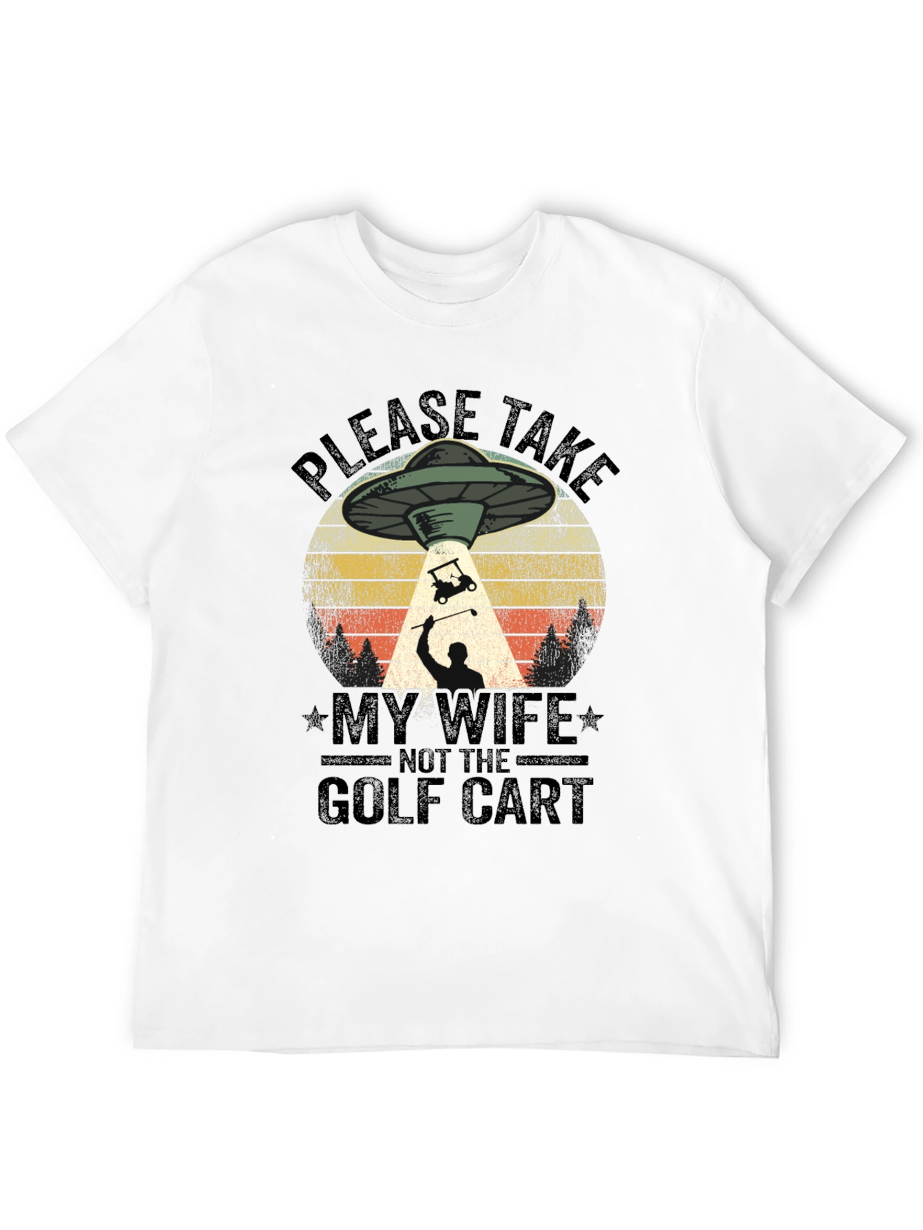 Funny Alien Abduction Golf T-Shirt