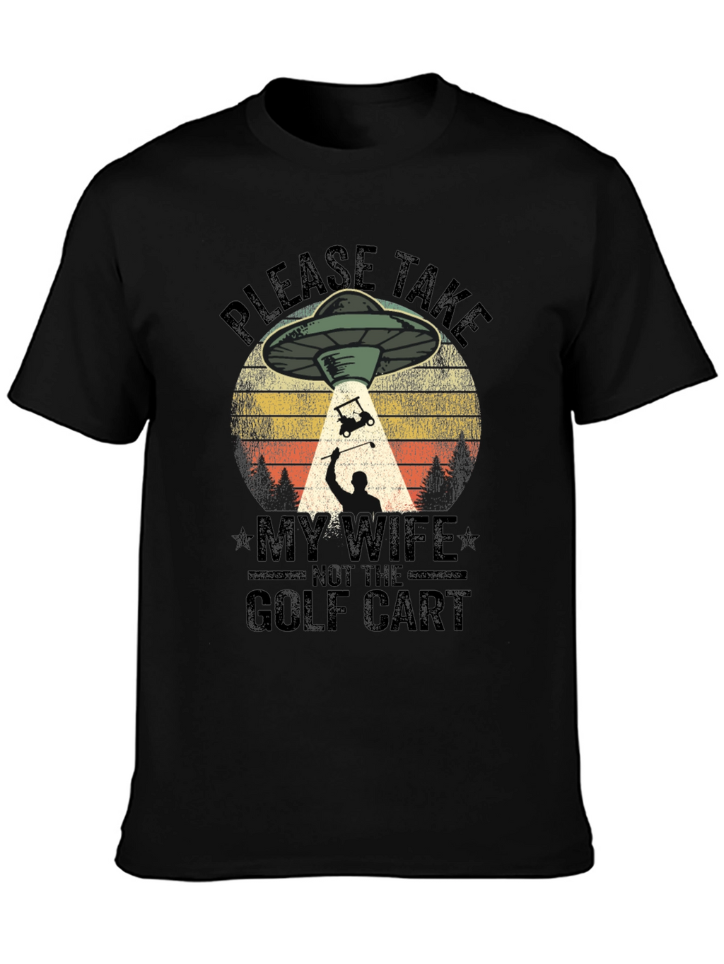 Funny Alien Abduction Golf T-Shirt