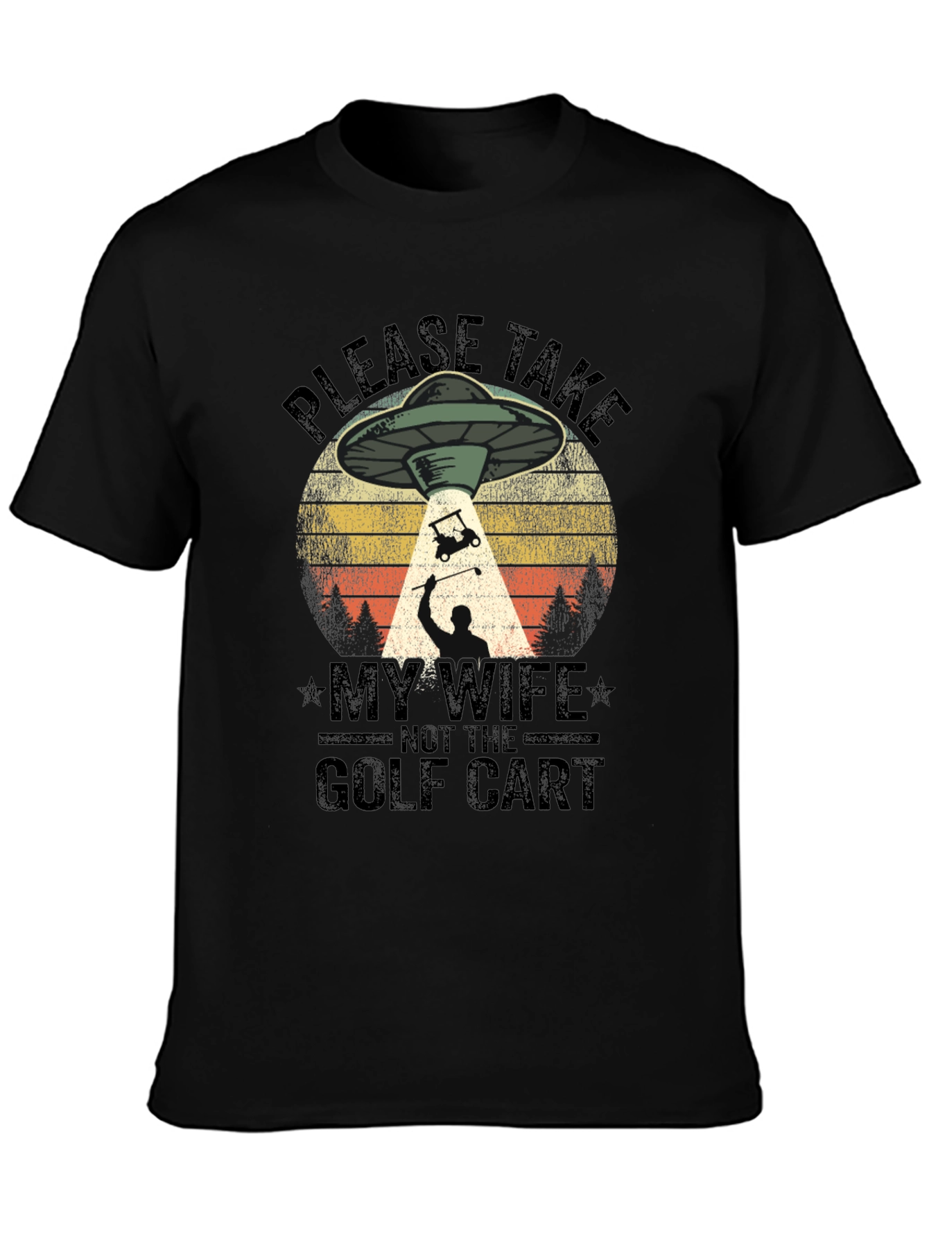 Funny Alien Abduction Golf T-Shirt