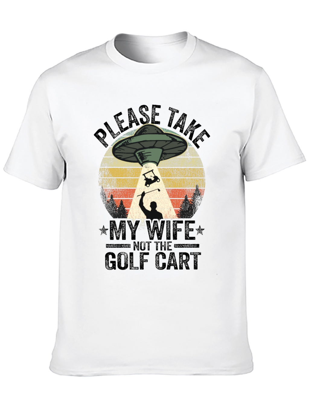 Funny Alien Abduction Golf T-Shirt