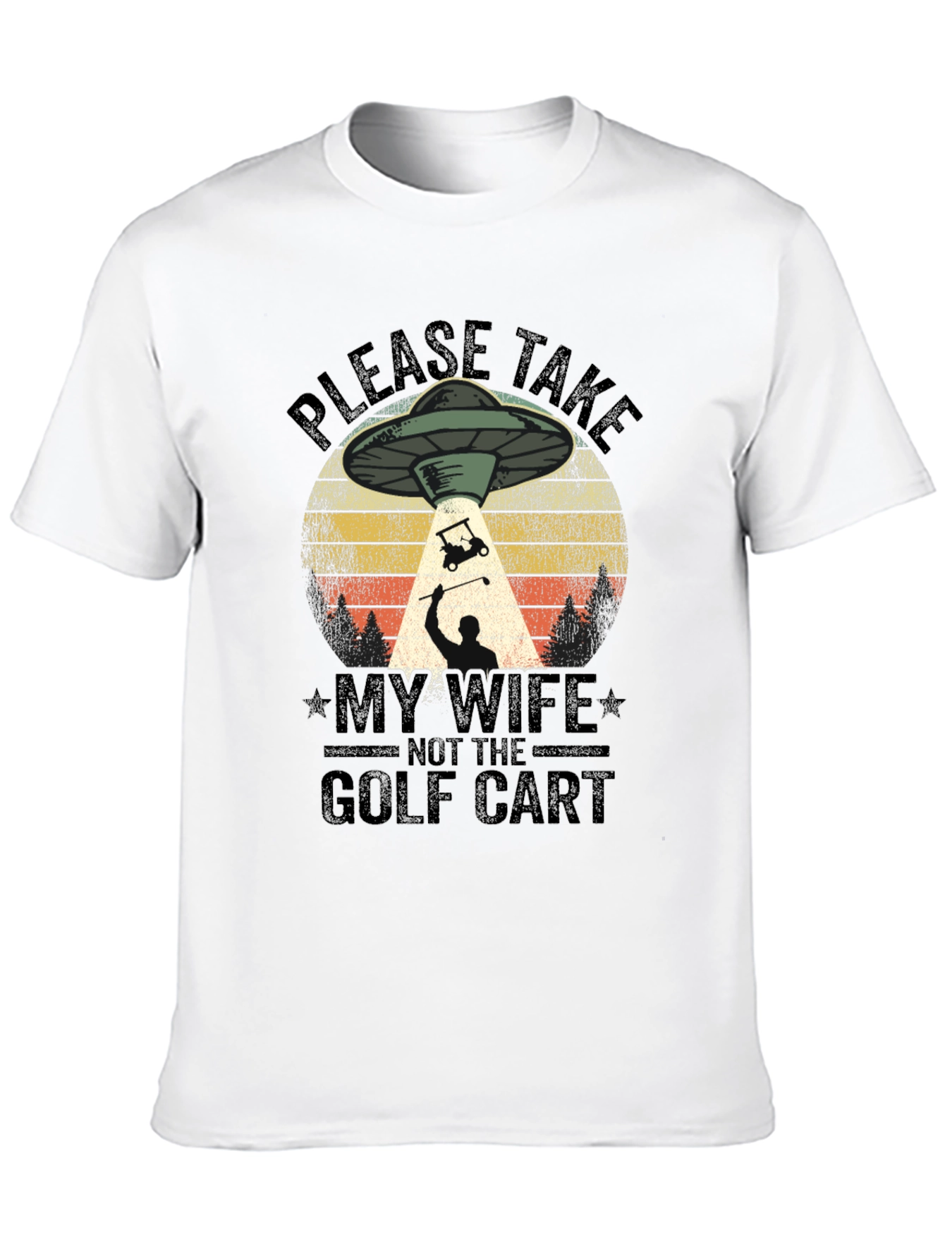 Funny Alien Abduction Golf T-Shirt