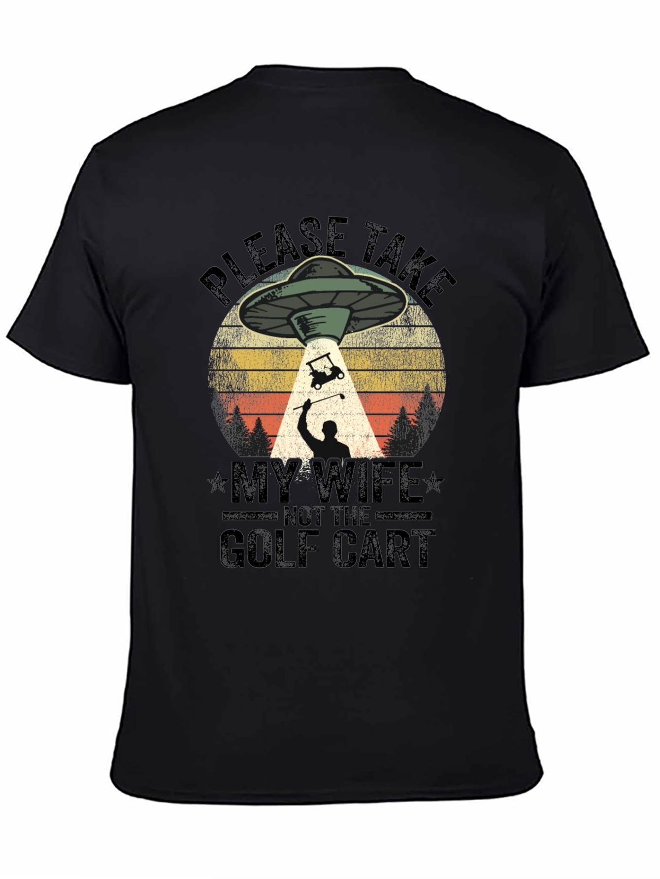 Funny Alien Abduction Golf T-Shirt