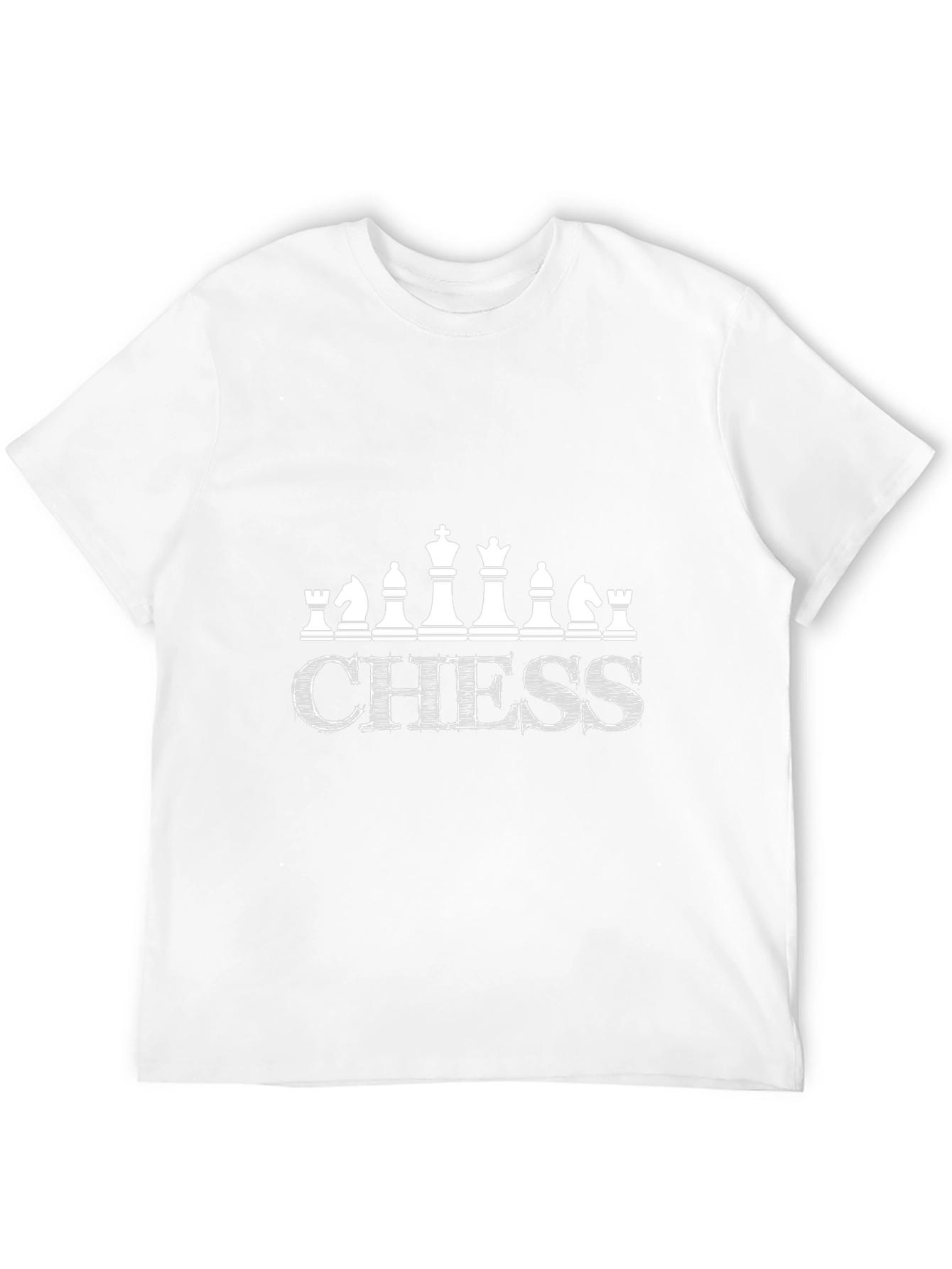 Chess Graphic T-Shirt Black Cotton Blend Casual Tee