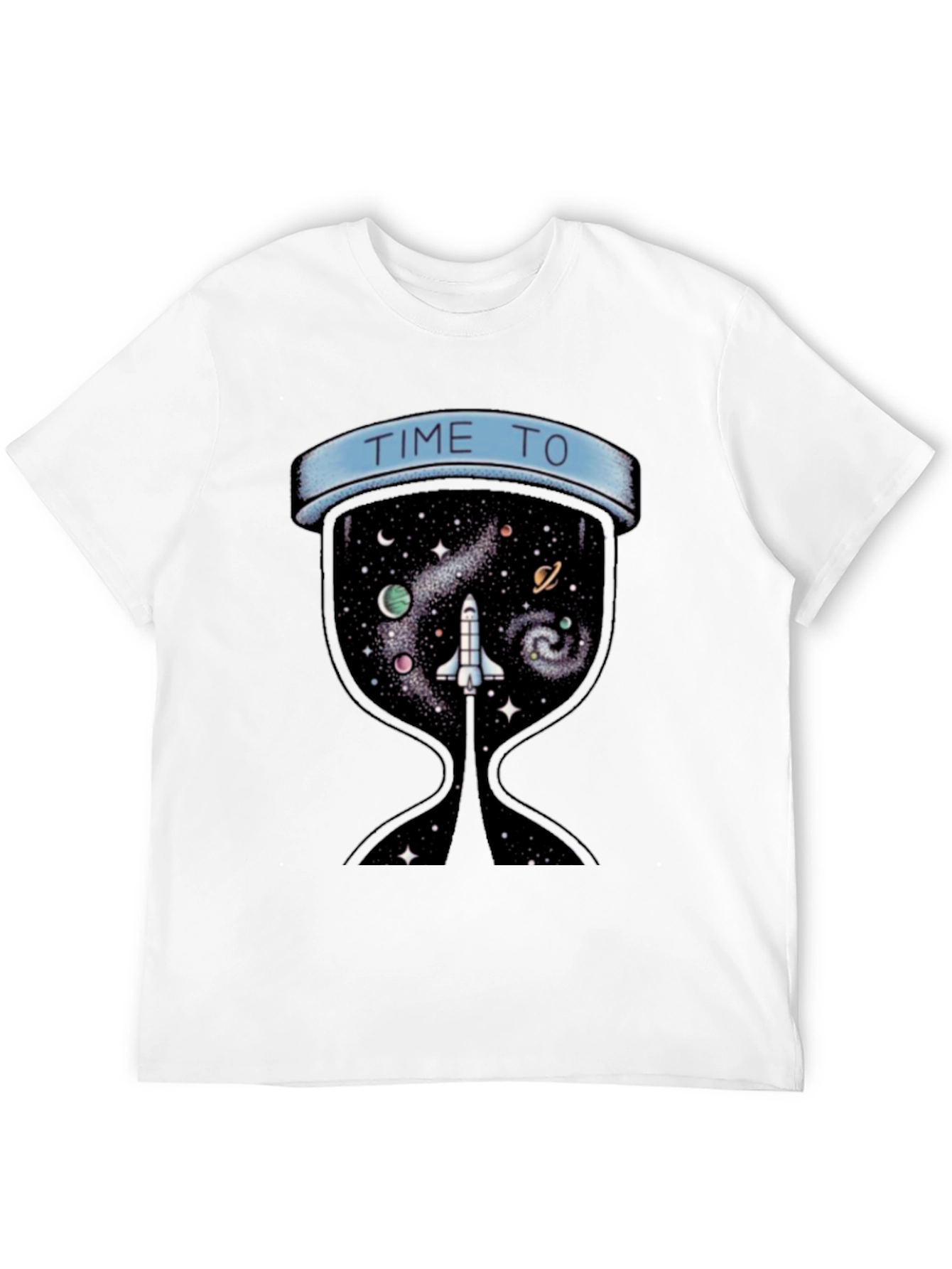 Time To Explore Space Black T-Shirt