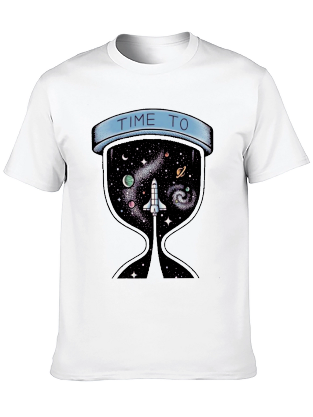 Time To Explore Space Black T-Shirt