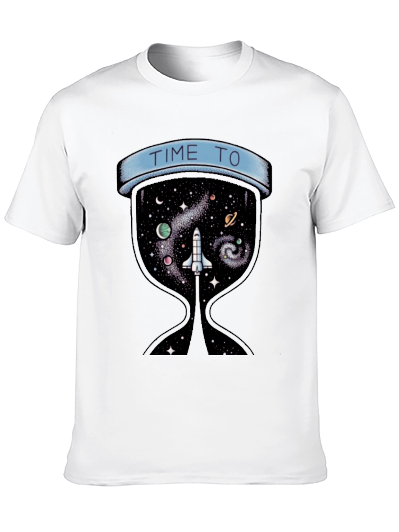 Time To Explore Space Black T-Shirt