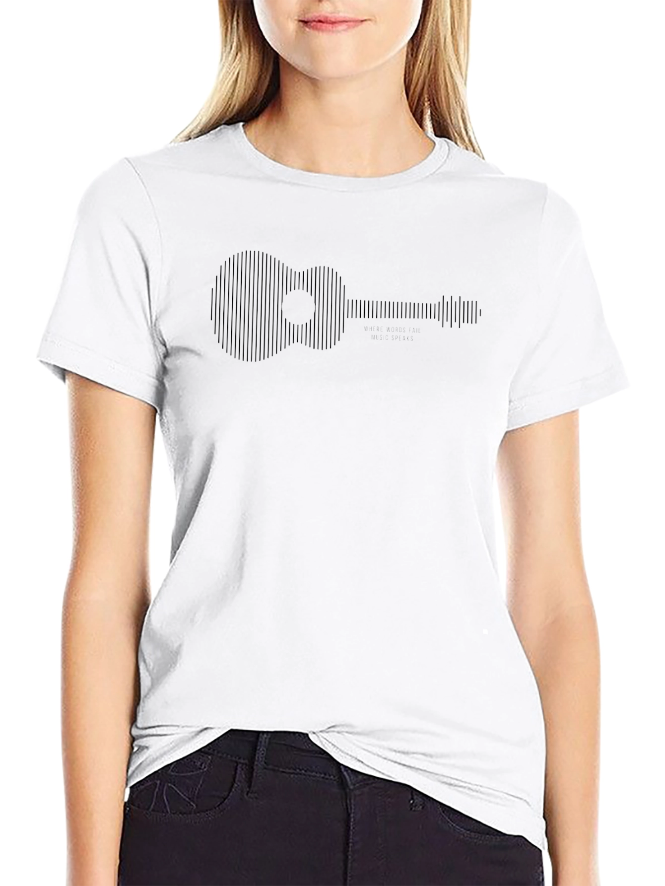 Ukulele Graphic Tee - Black Stylish Music Lover Shirt