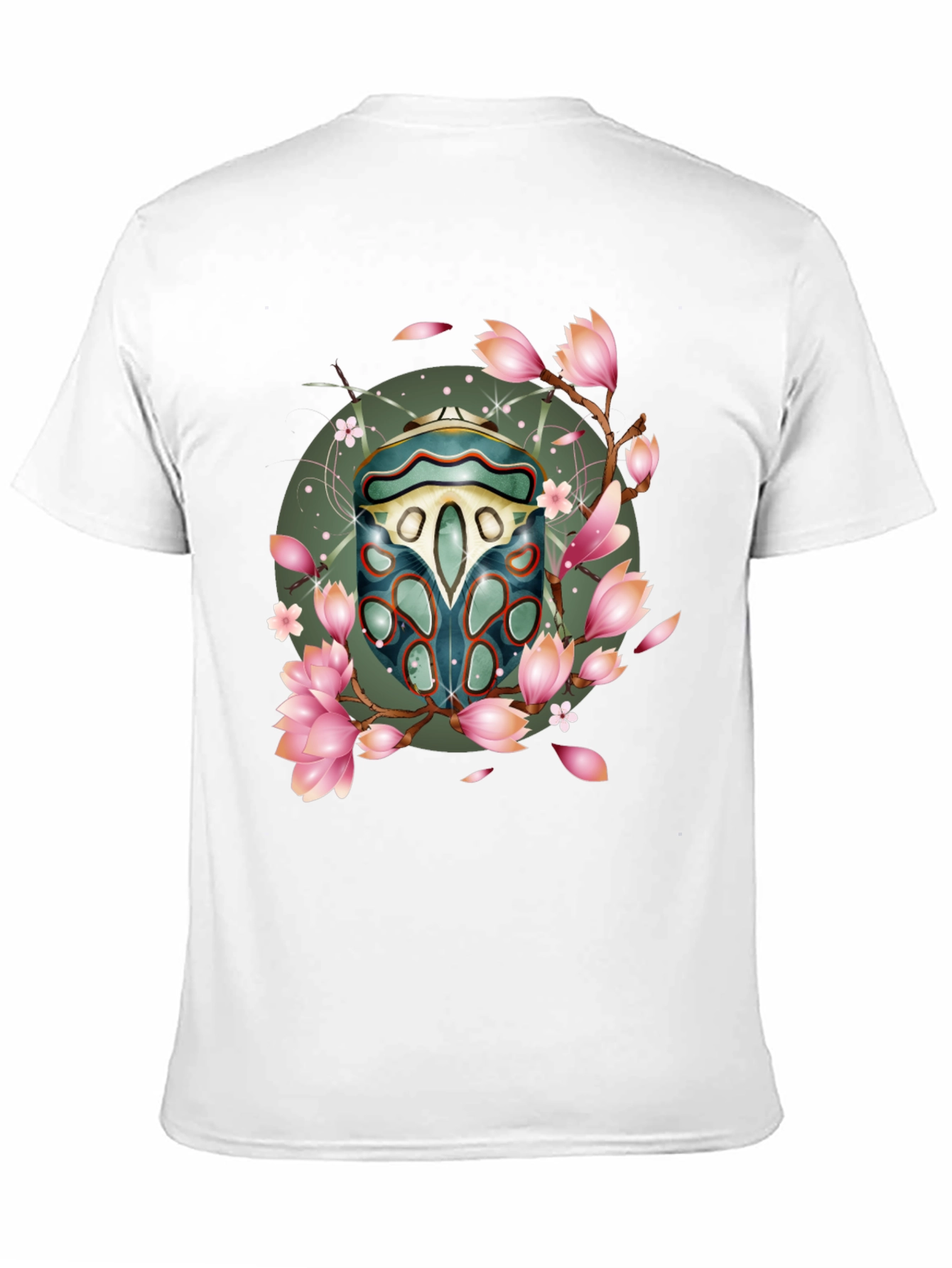 Floral Beetle Graphic T-Shirt - Stylish Casual Wear
