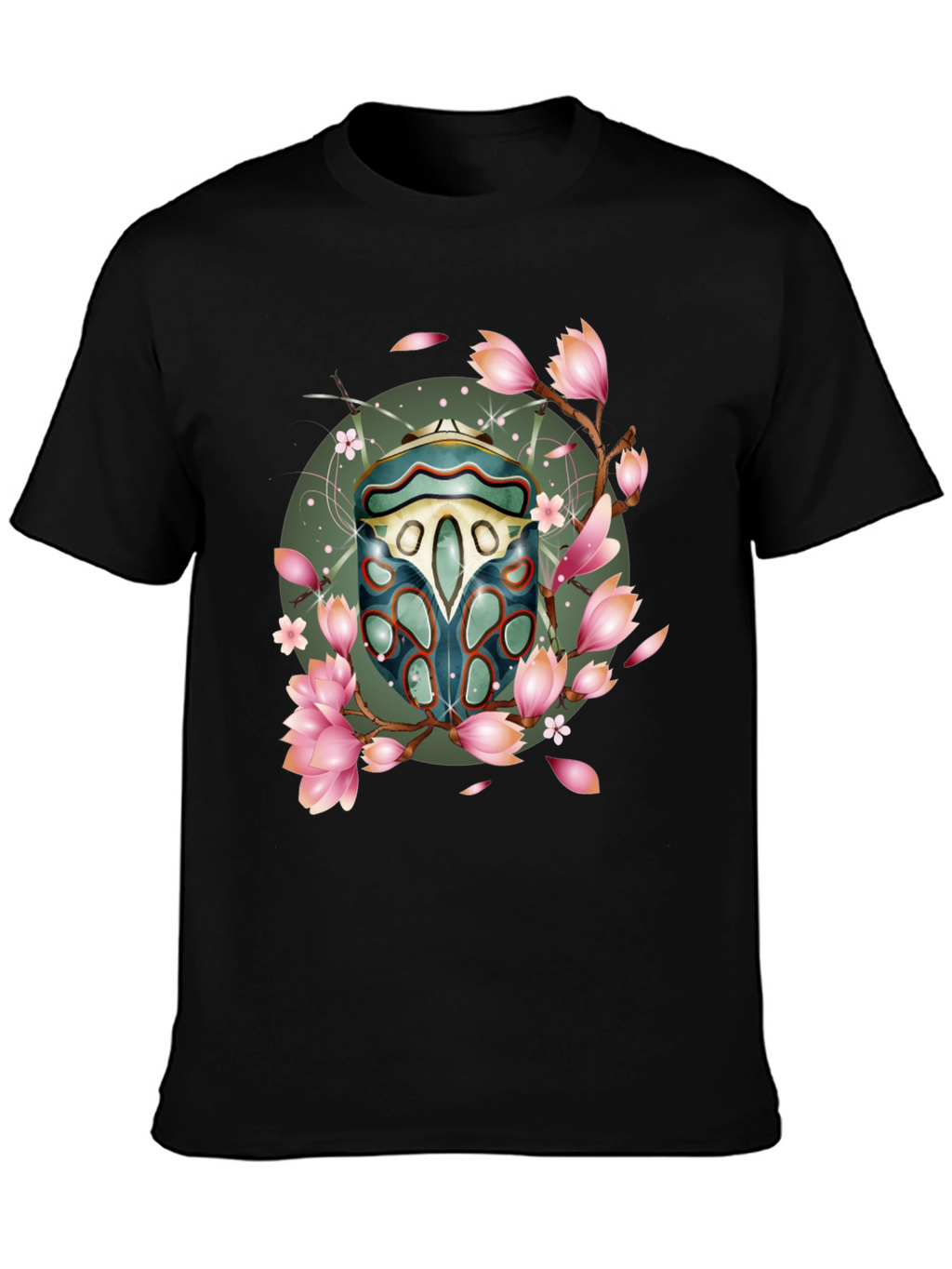 Floral Beetle Graphic T-Shirt - Stylish Casual Wear