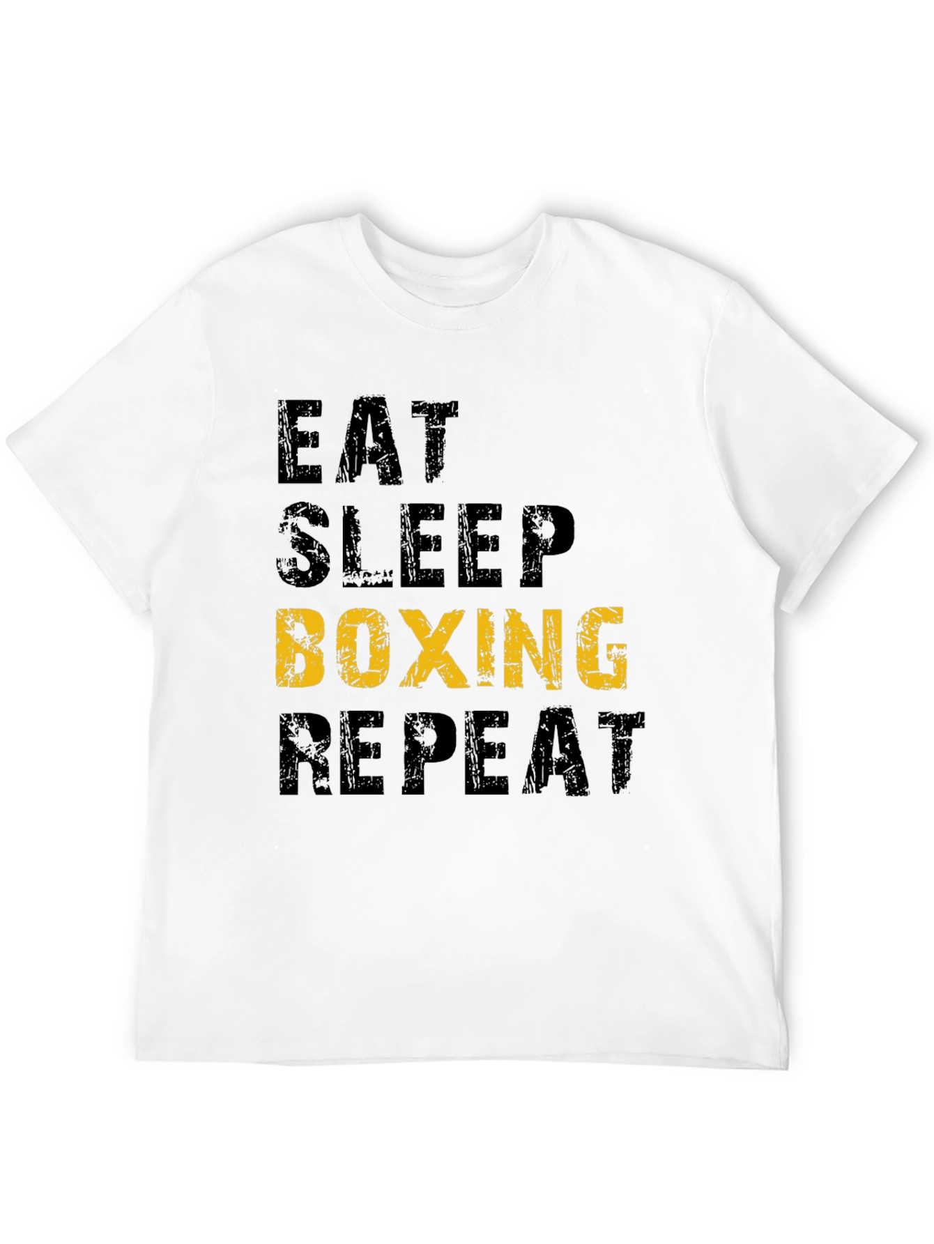 Eat Sleep Boxing Repeat T-Shirt - Black Graphic Print