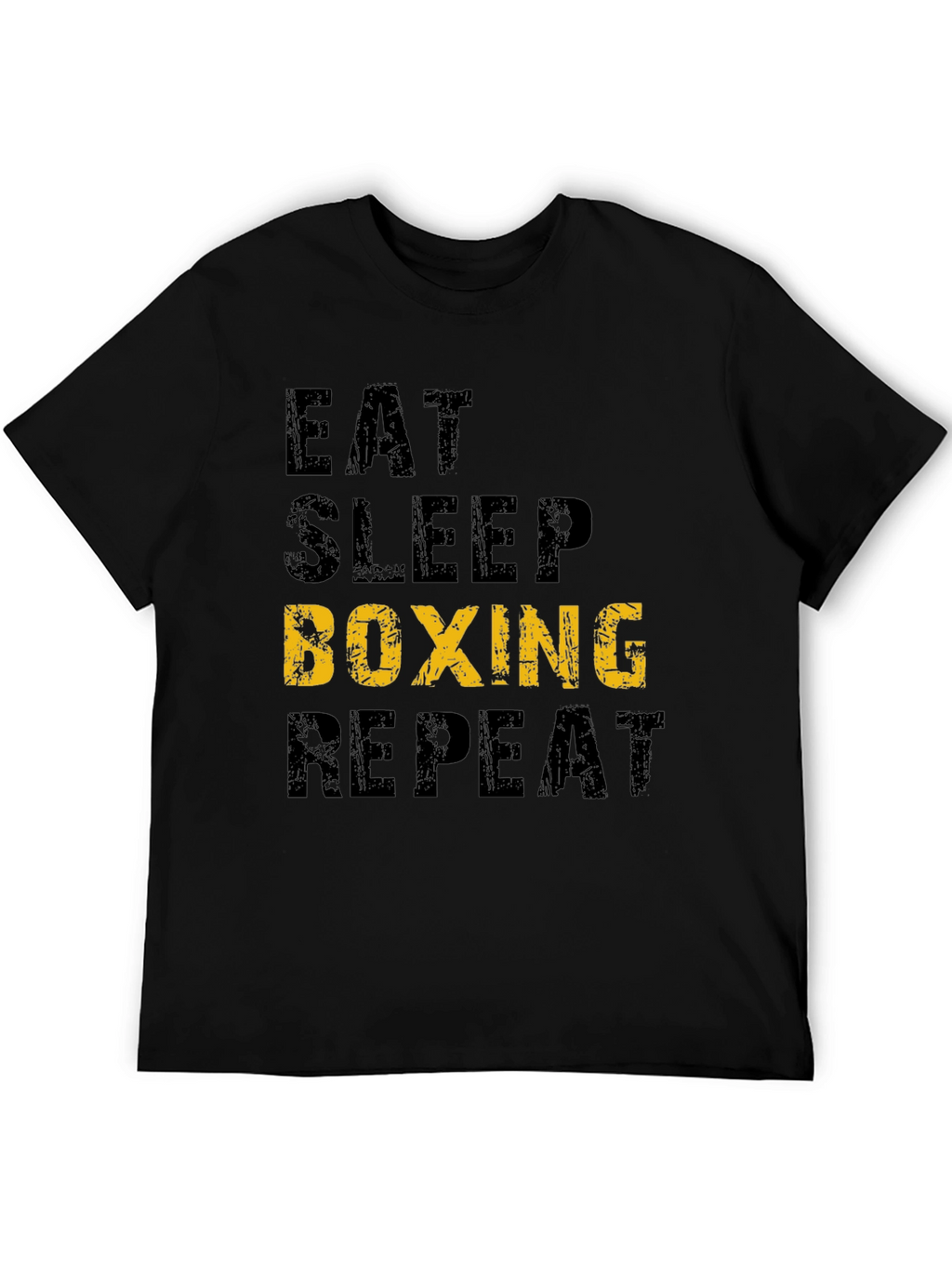 Eat Sleep Boxing Repeat T-Shirt - Black Graphic Print