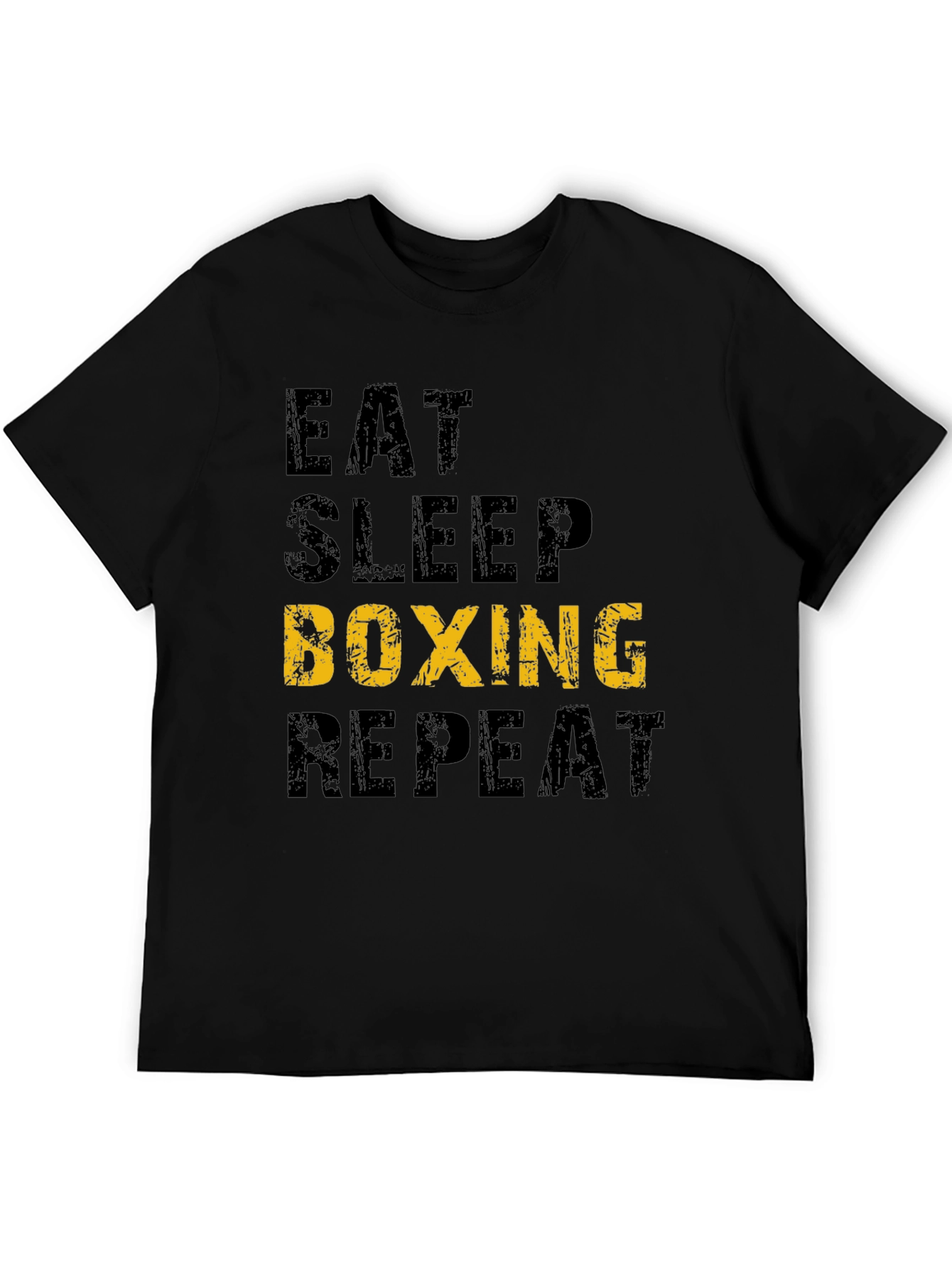 Eat Sleep Boxing Repeat T-Shirt - Black Graphic Print