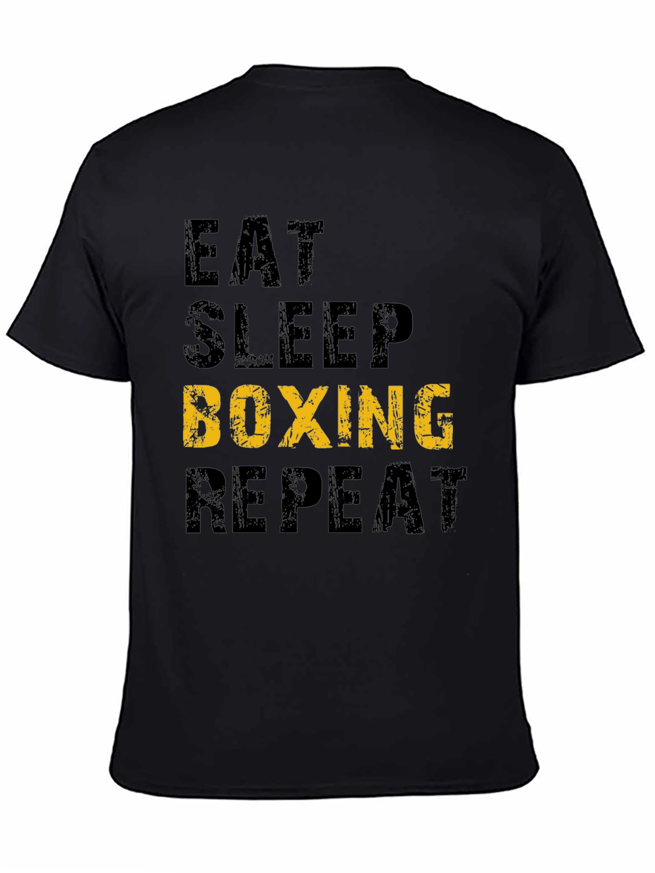 Eat Sleep Boxing Repeat T-Shirt - Black Graphic Print