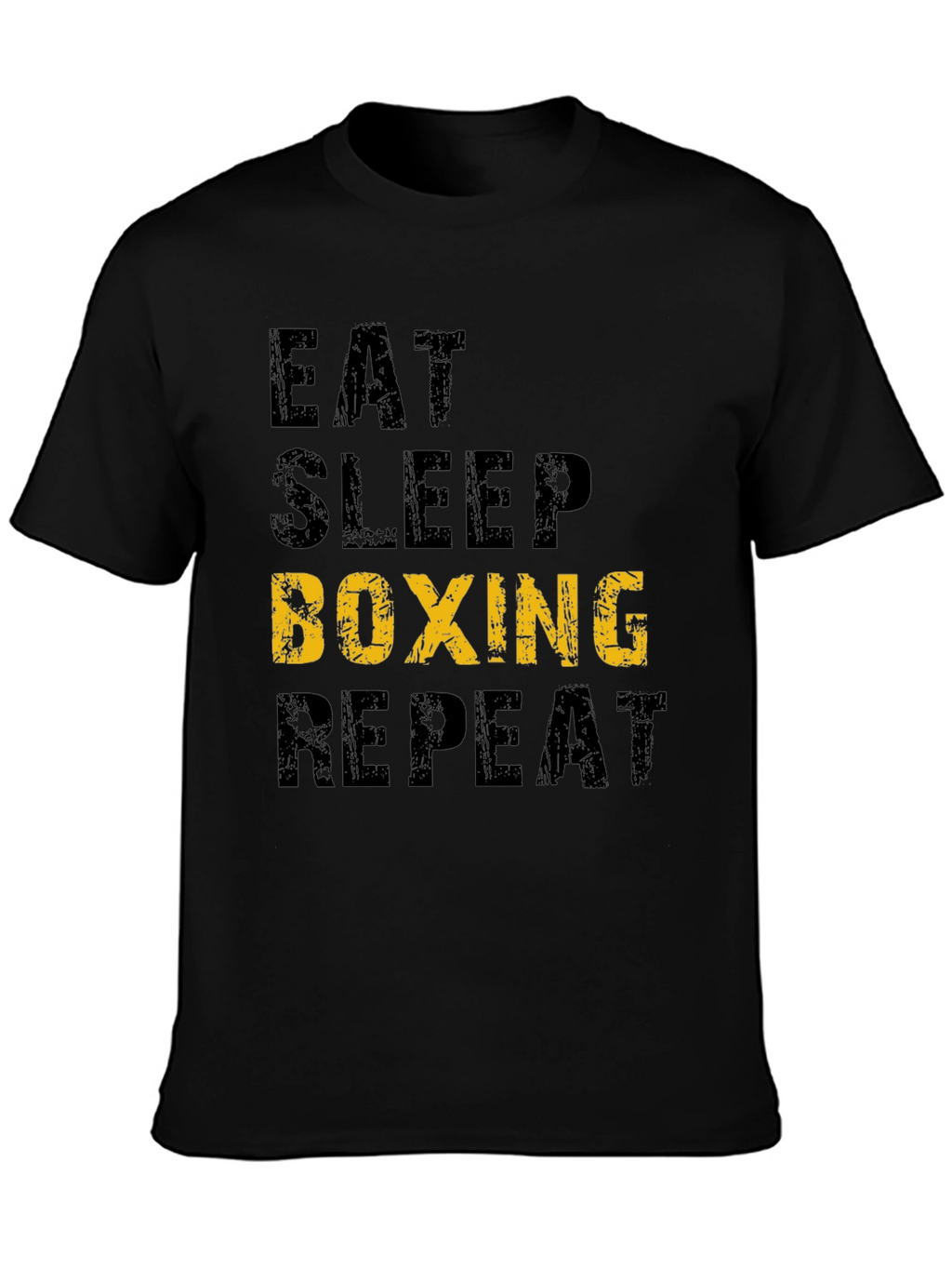 Eat Sleep Boxing Repeat T-Shirt - Black Graphic Print