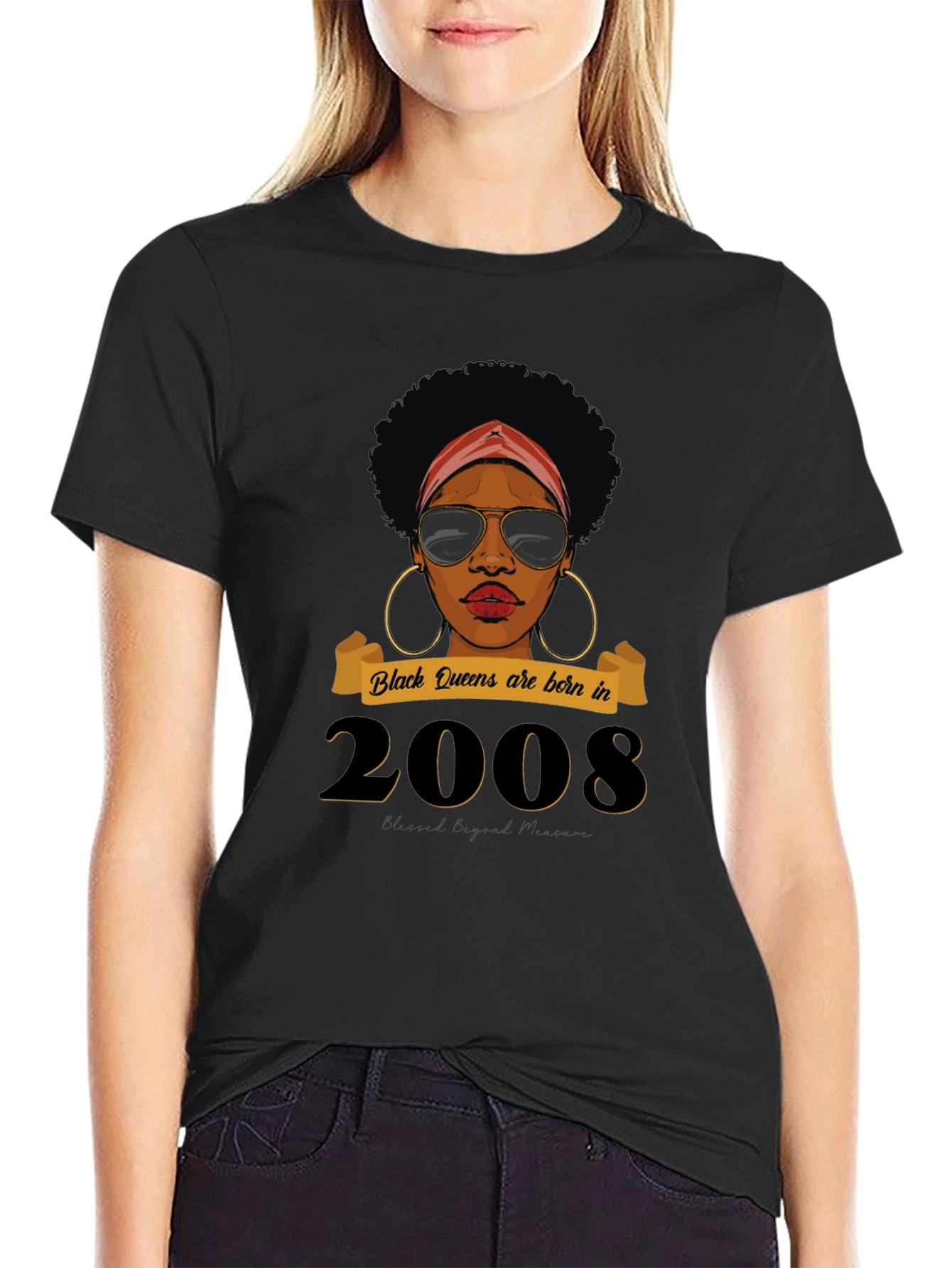 Black Queen Born in 2008 Graphic T-Shirt