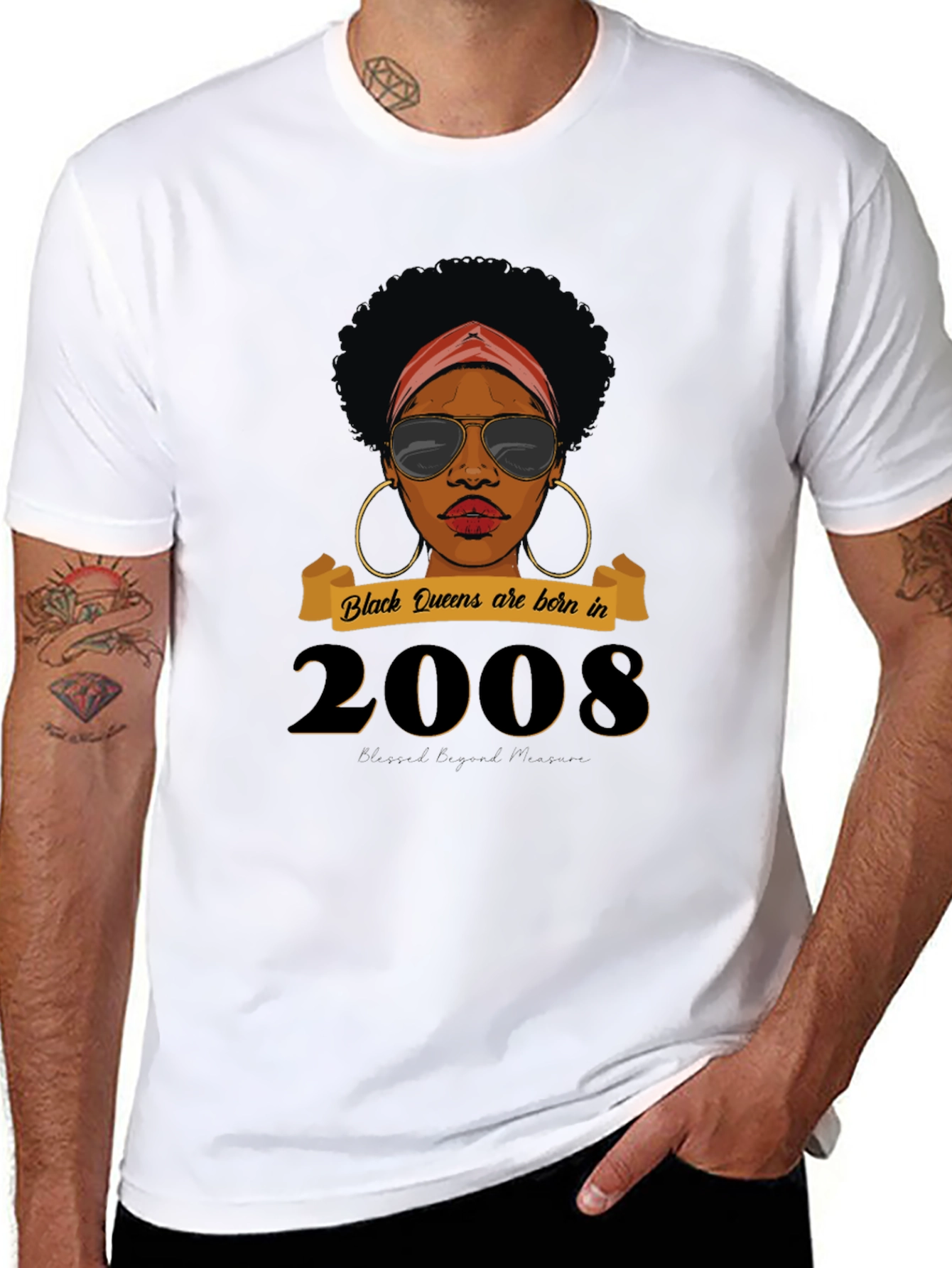 Black Queen Born in 2008 Graphic T-Shirt