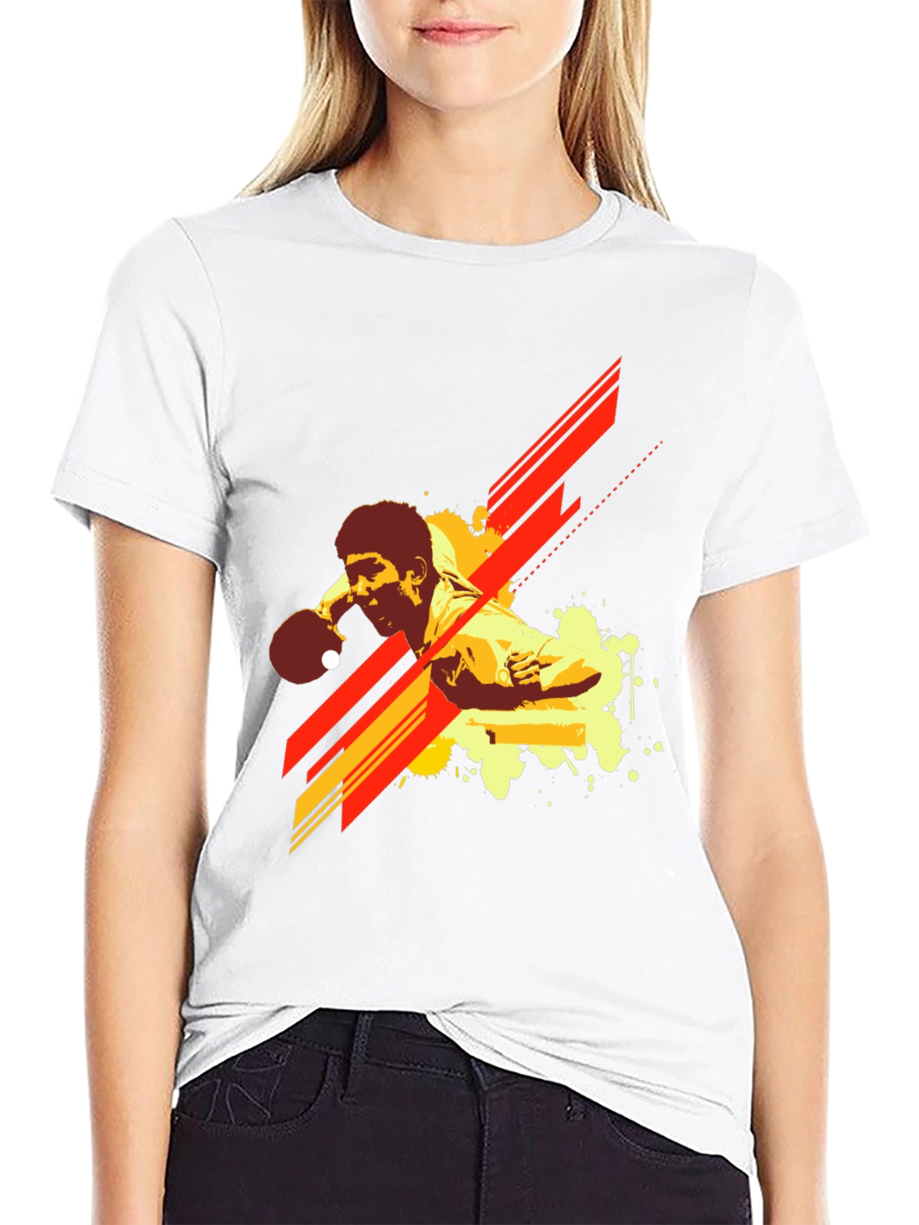 Table Tennis Graphic T-Shirt - Black Cotton Tee