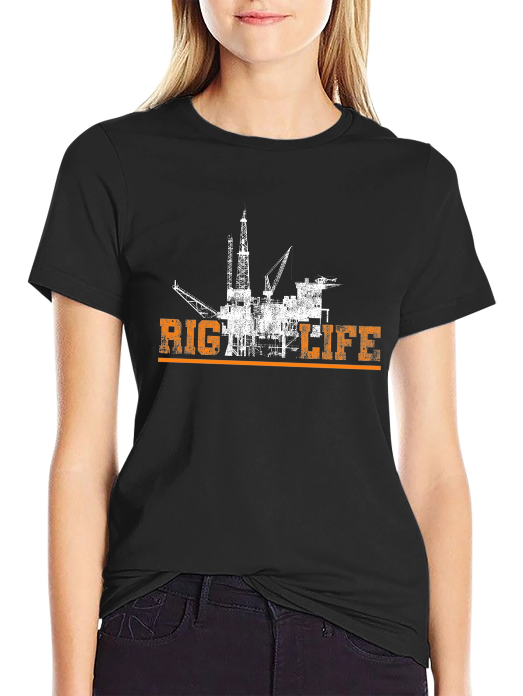 Rig Life Graphic Tee - Black Cotton T-Shirt