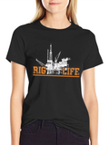 Rig Life Graphic Tee - Black Cotton T-Shirt