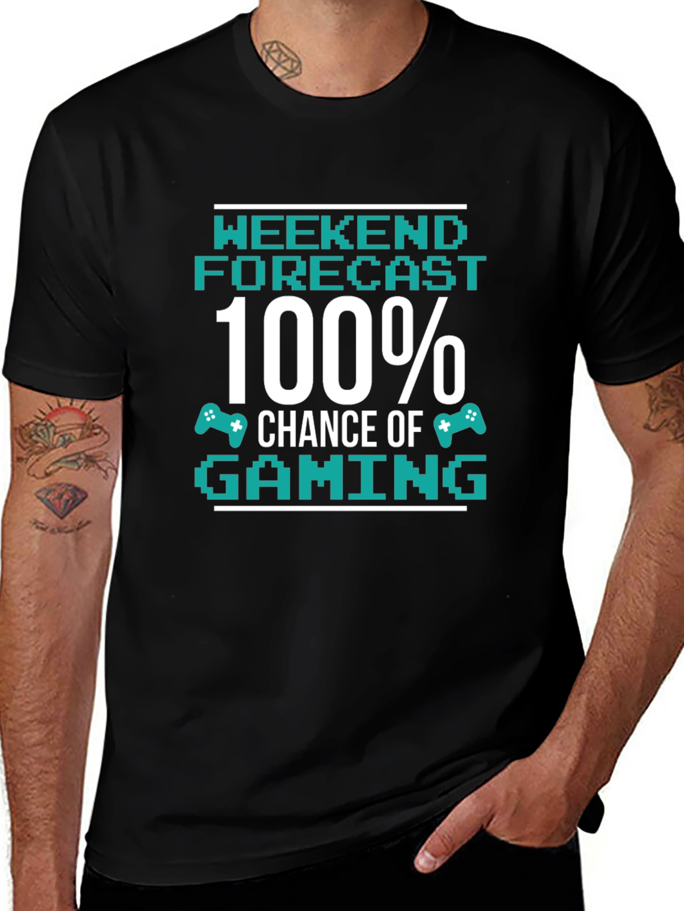 Gamer T-Shirt - Weekend Forecast 100% Chance of Gaming