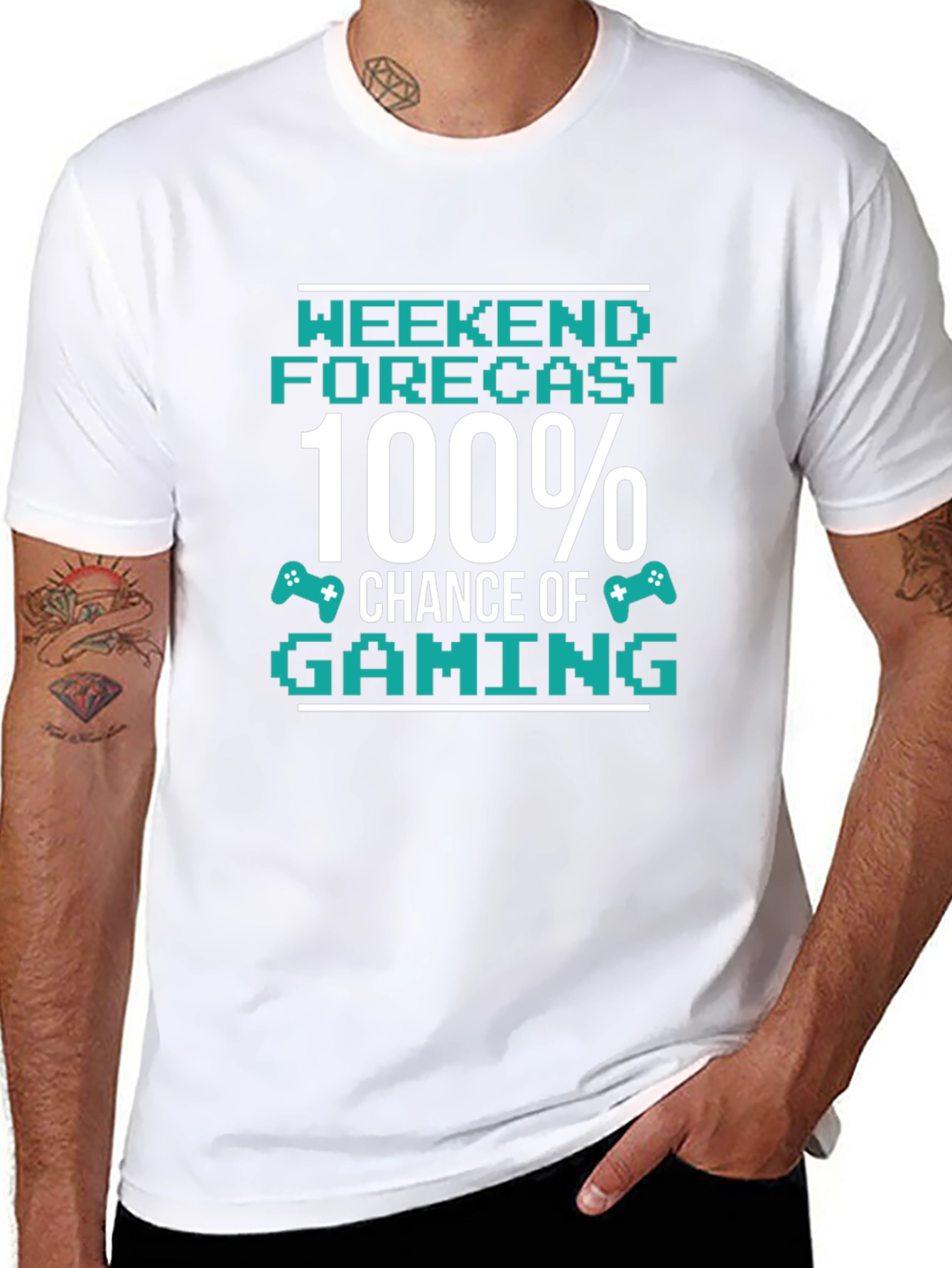 Gamer T-Shirt - Weekend Forecast 100% Chance of Gaming