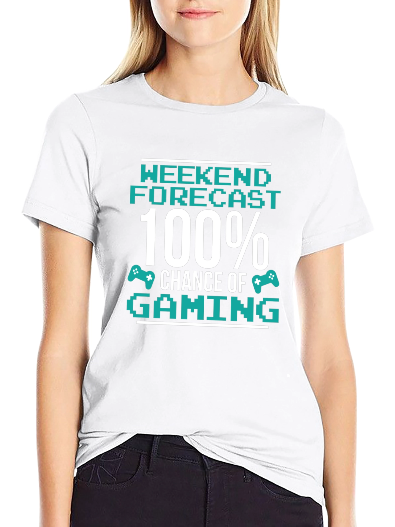 Gamer T-Shirt - Weekend Forecast 100% Chance of Gaming