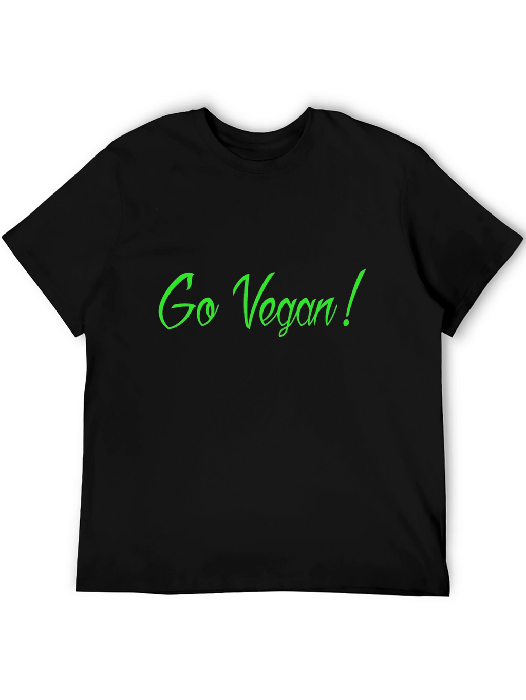 Go Vegan! Black Crew Neck Graphic Tee