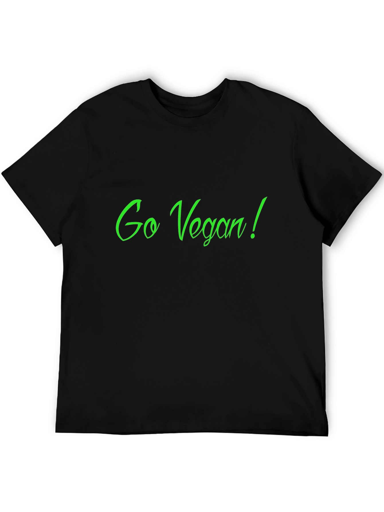 Go Vegan! Black Crew Neck Graphic Tee
