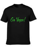 Go Vegan! Black Crew Neck Graphic Tee