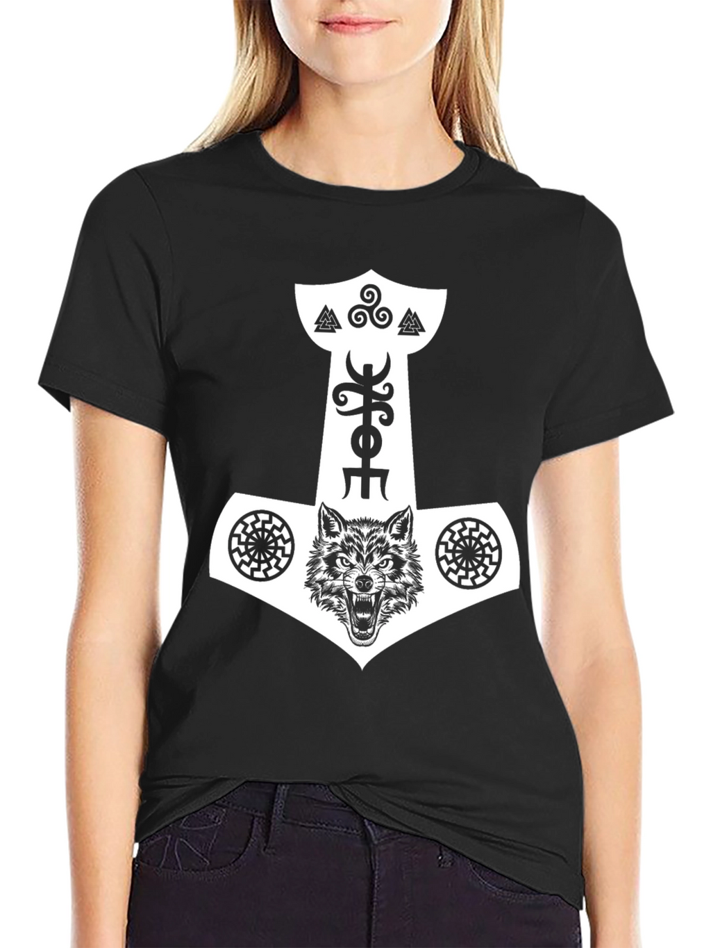 Viking Wolf Hammer Graphic Tee