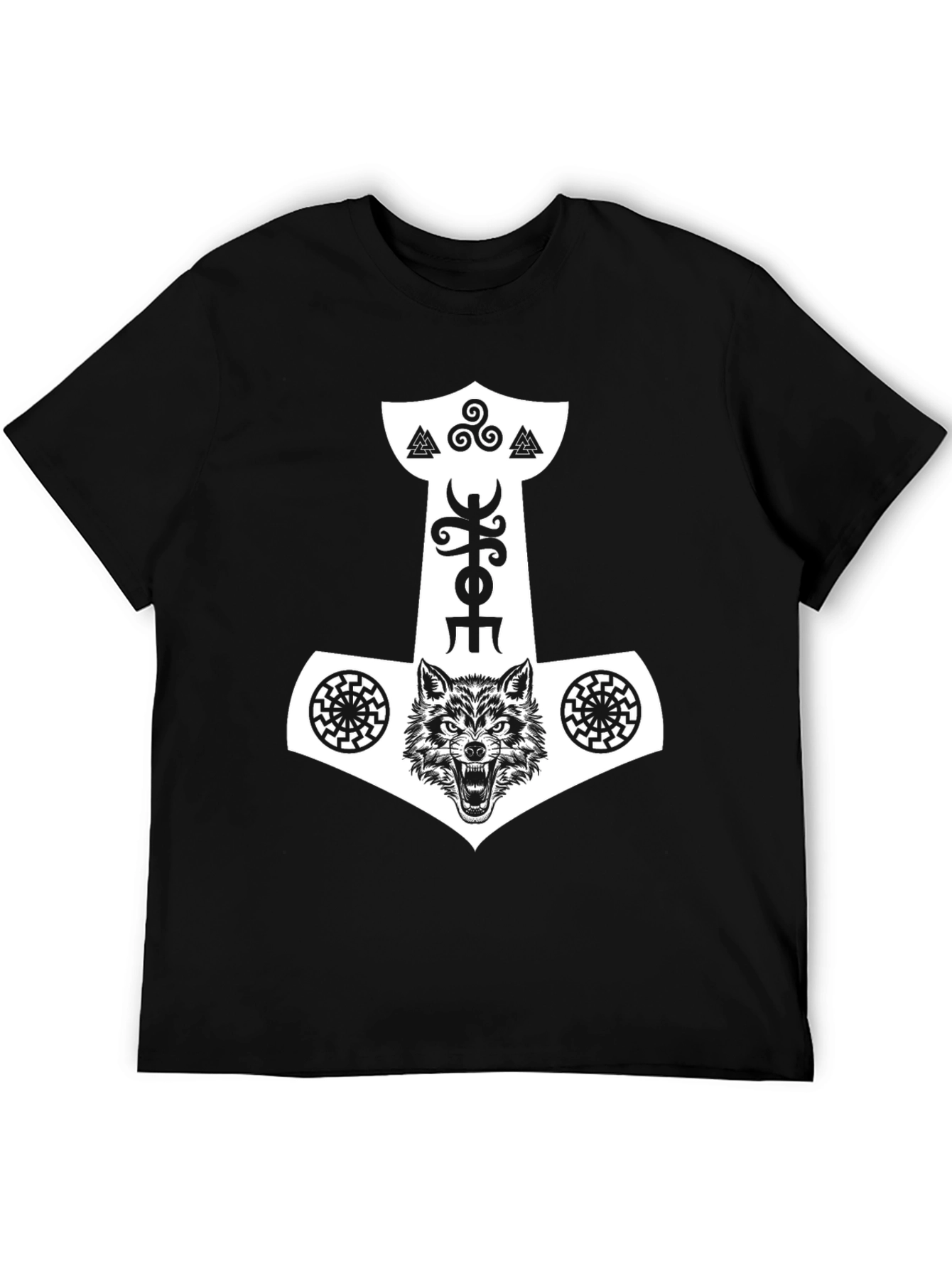 Viking Wolf Hammer Graphic Tee