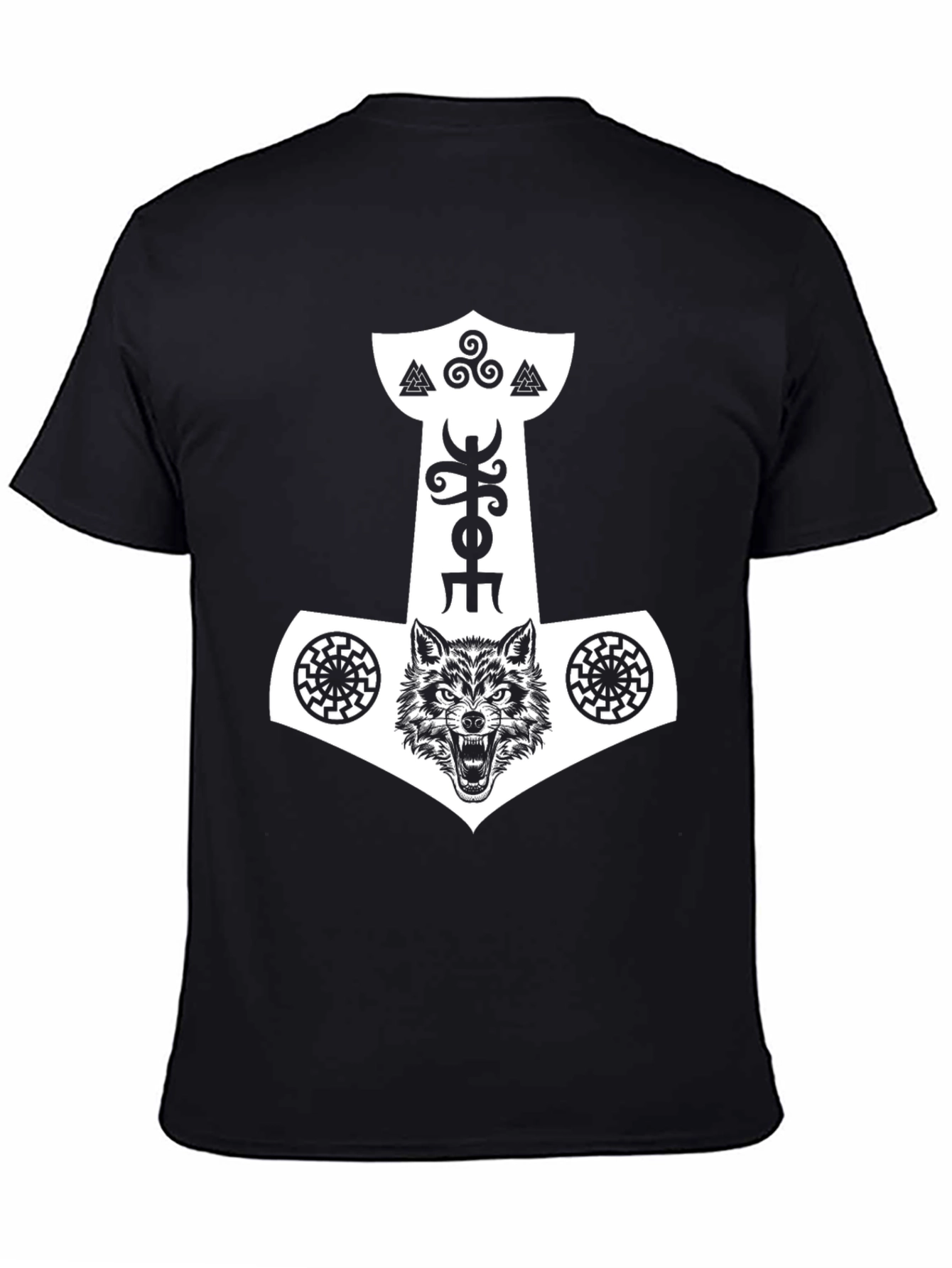 Viking Wolf Hammer Graphic Tee