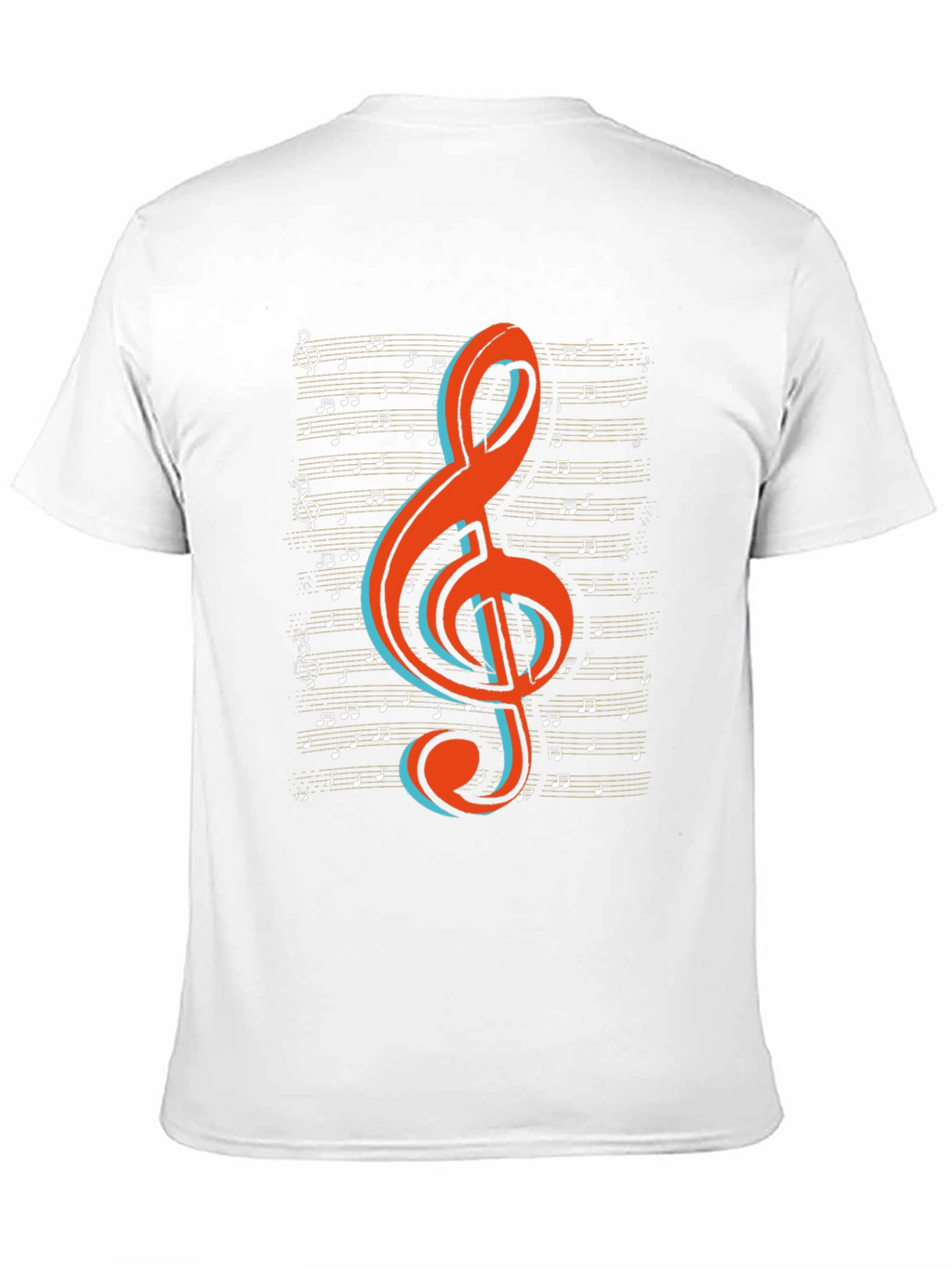 Musical Treble Clef Graphic Tee - Black Cotton