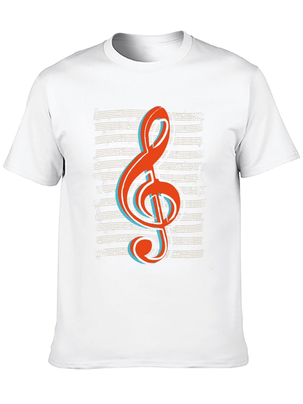 Musical Treble Clef Graphic Tee - Black Cotton