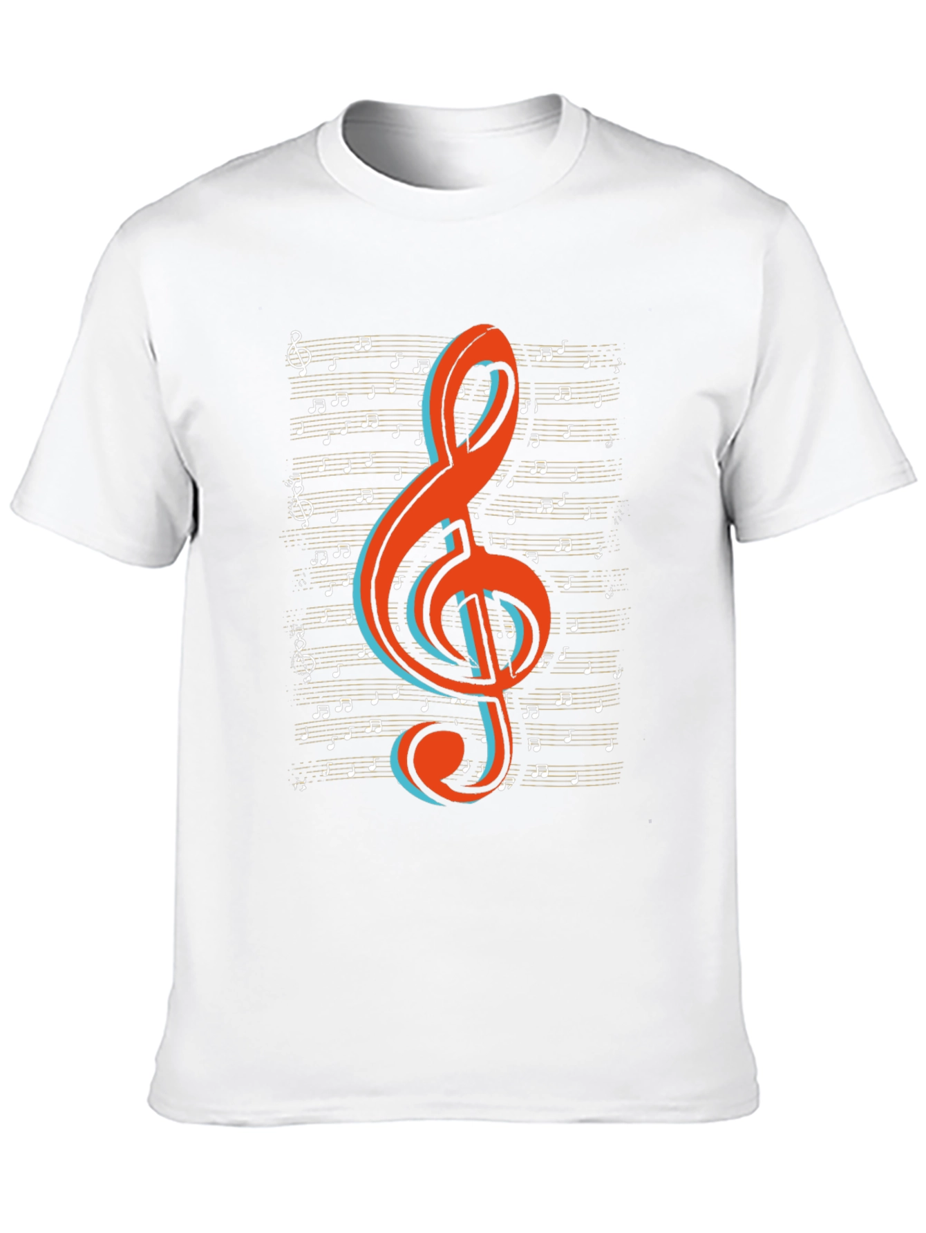 Musical Treble Clef Graphic Tee - Black Cotton