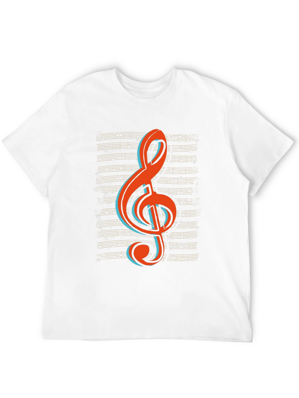 Musical Treble Clef Graphic Tee - Black Cotton