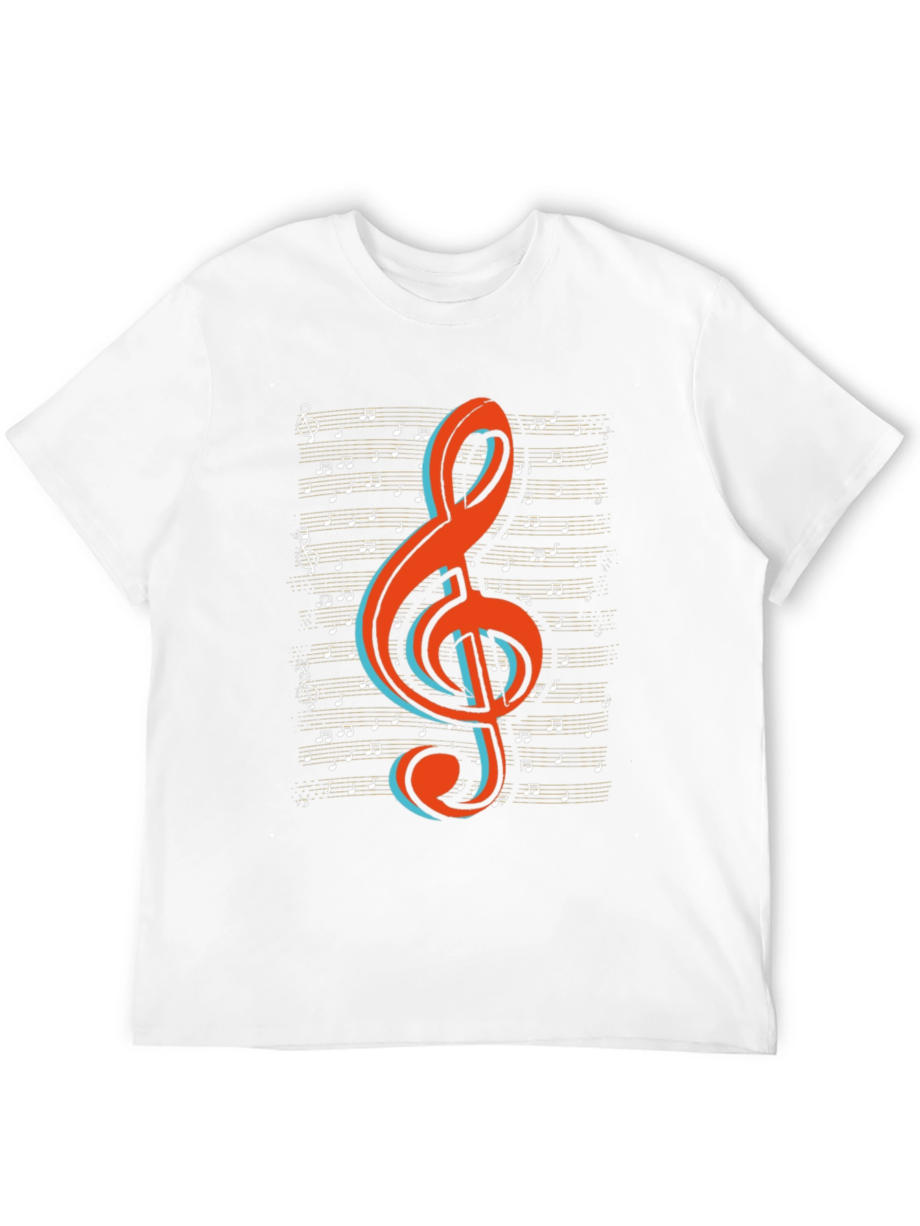 Musical Treble Clef Graphic Tee - Black Cotton